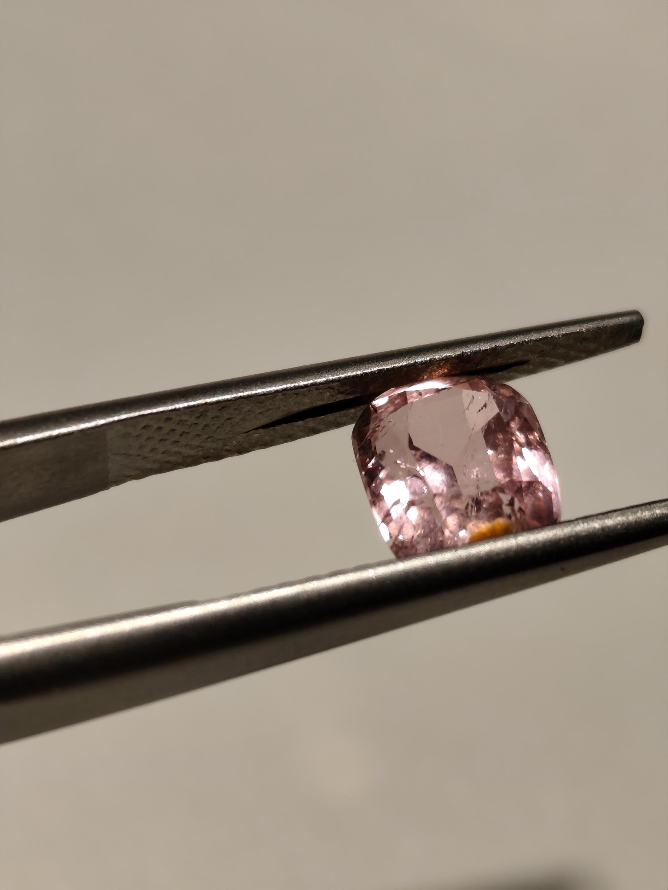 Natural 1.45 Ct Light Pink Tourmaline  Cushion Cut  Afghan Blush Gemstone Loose Stone