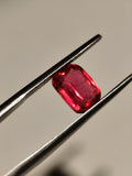 Natural Rubellite Tourmaline 1.73 Ct – Rich Raspberry Red – Cushion Cut – Afghanistan – Loose Gemstone