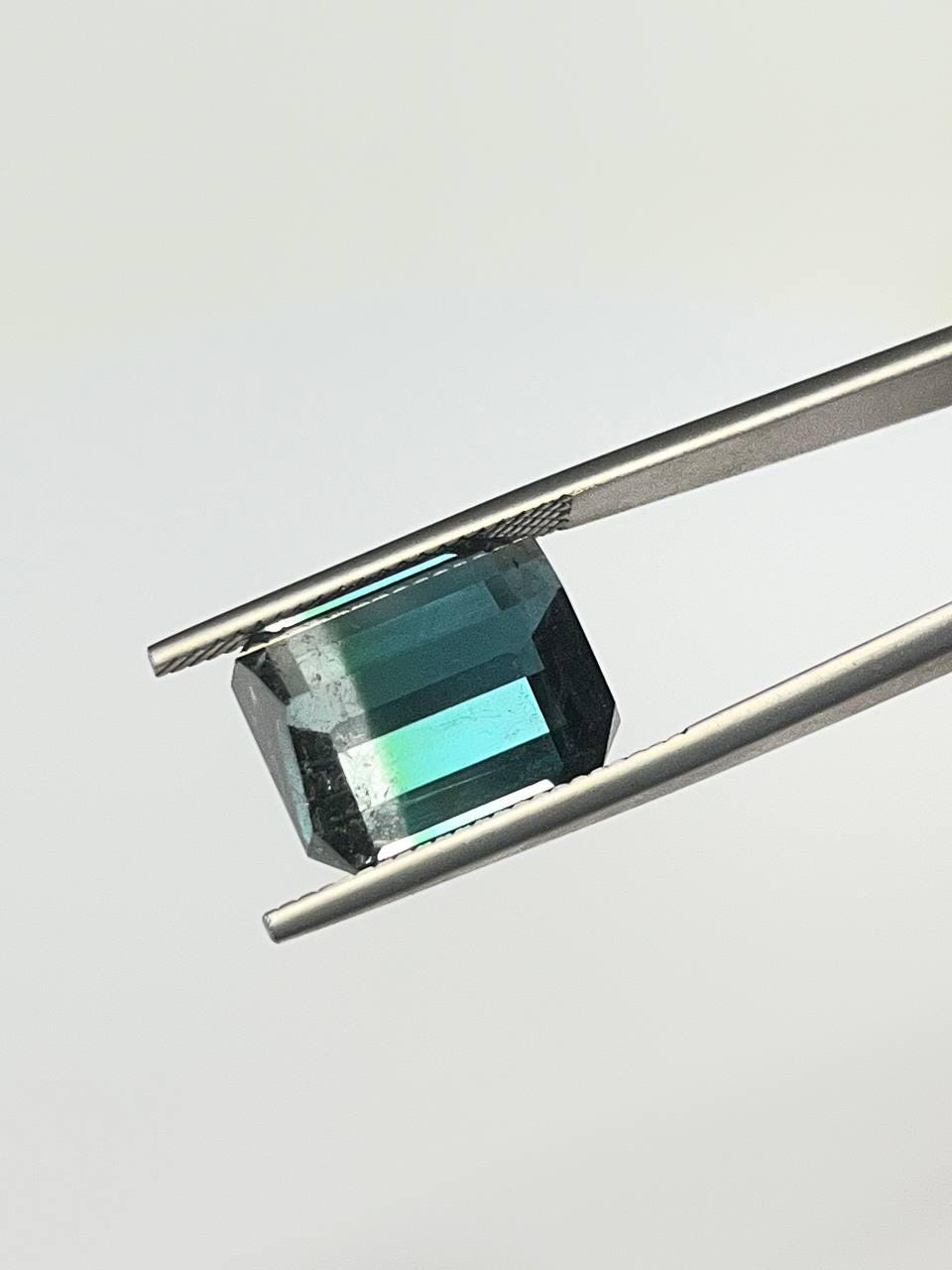 Natural Bi-Color Tourmaline Blue and Light Green 12.23 CT