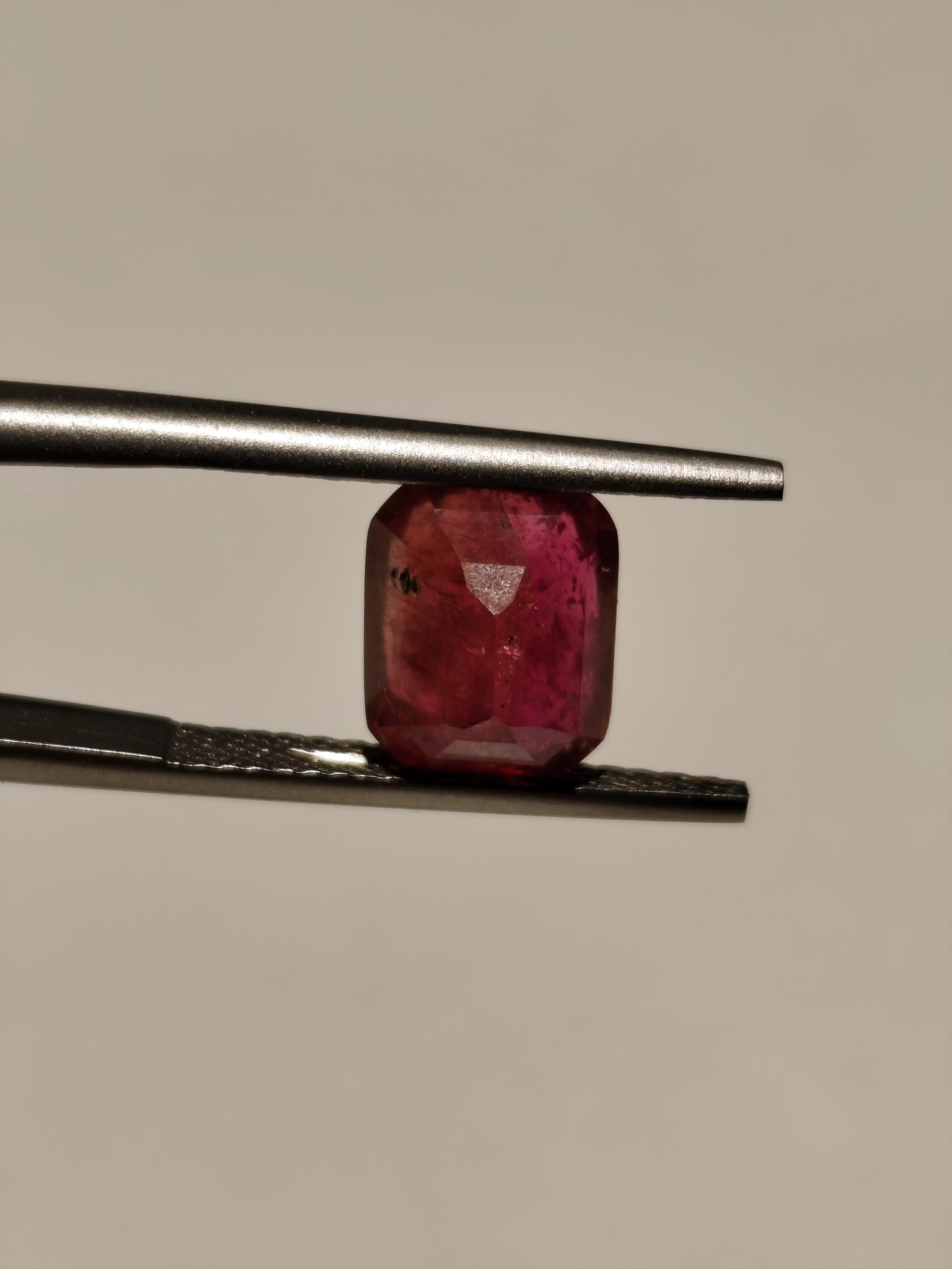 Natural Rubellite Tourmaline 3.20 Ct  Pinkish Red  Cushion Cut Loose Gemstone Afghan