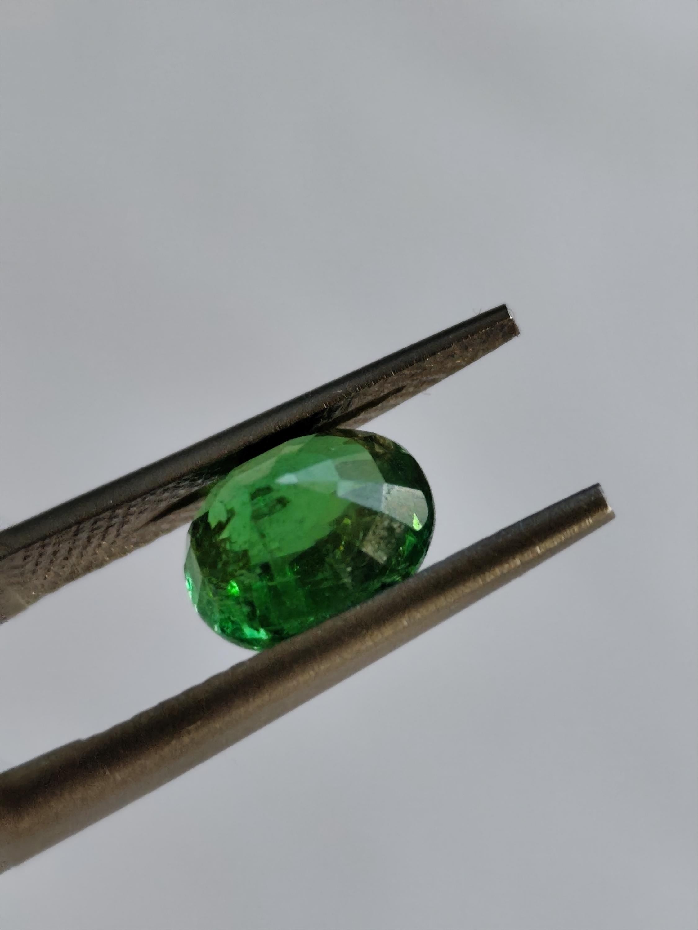 Natural Tsavorite Garnet 2.47 Ct Vivid Green Oval Cut – Unheated – Bright Neon Green Gemstone