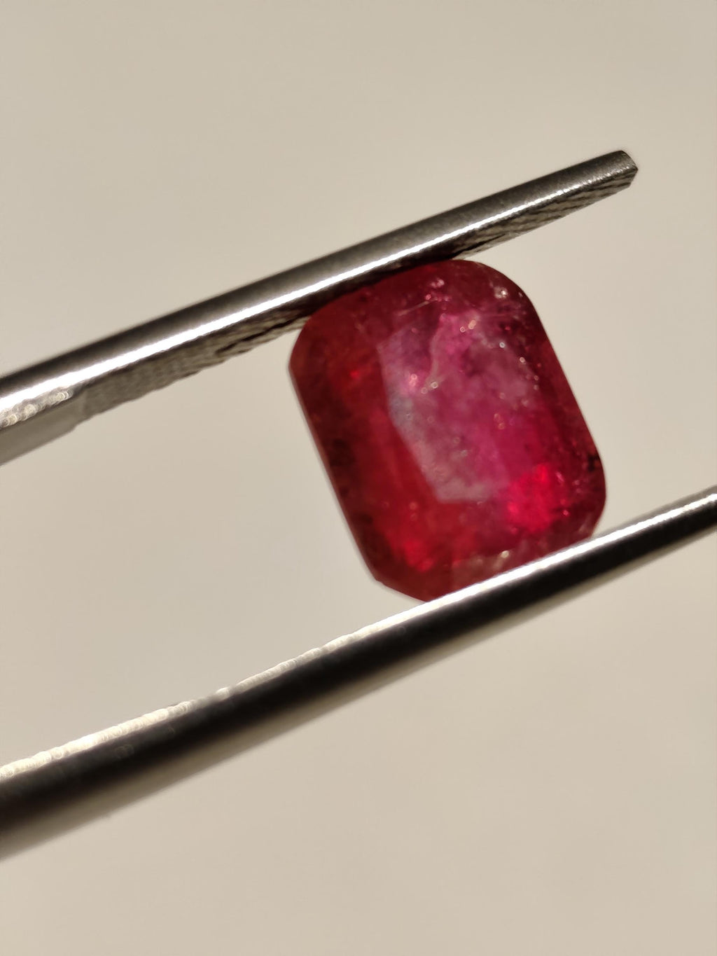 Natural Rubellite Tourmaline 3.20 Ct  Pinkish Red  Cushion Cut Loose Gemstone Afghan