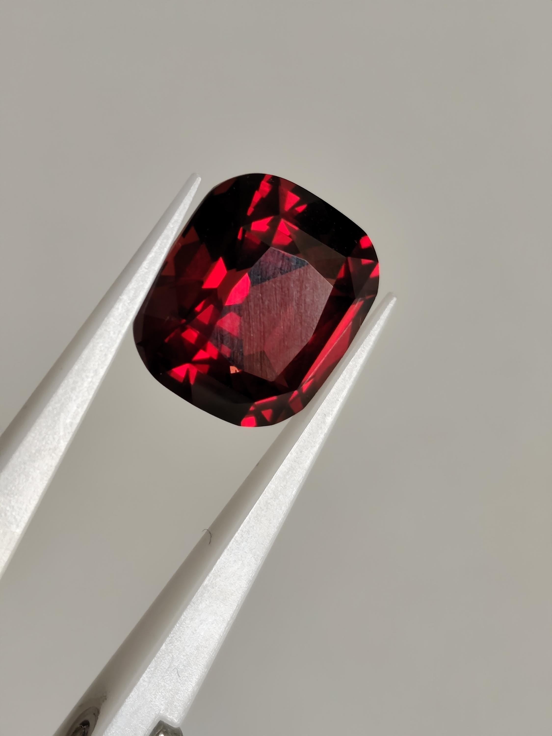 Natural Red Garnet Gemstone (10.92 CT, 13.29x11.86x8.11 mm)