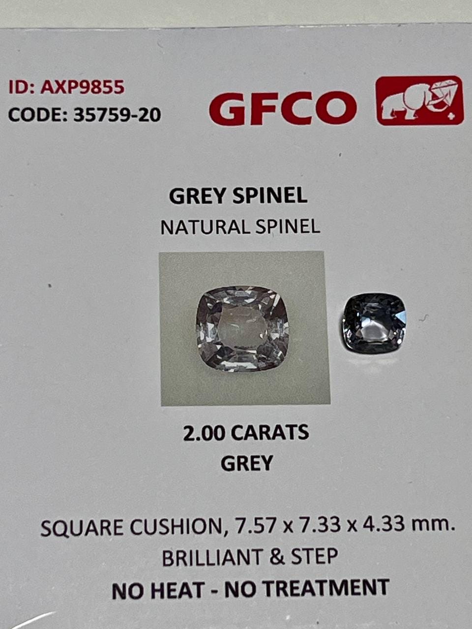 Natural Spinel Grey color 2.00 CT Burma