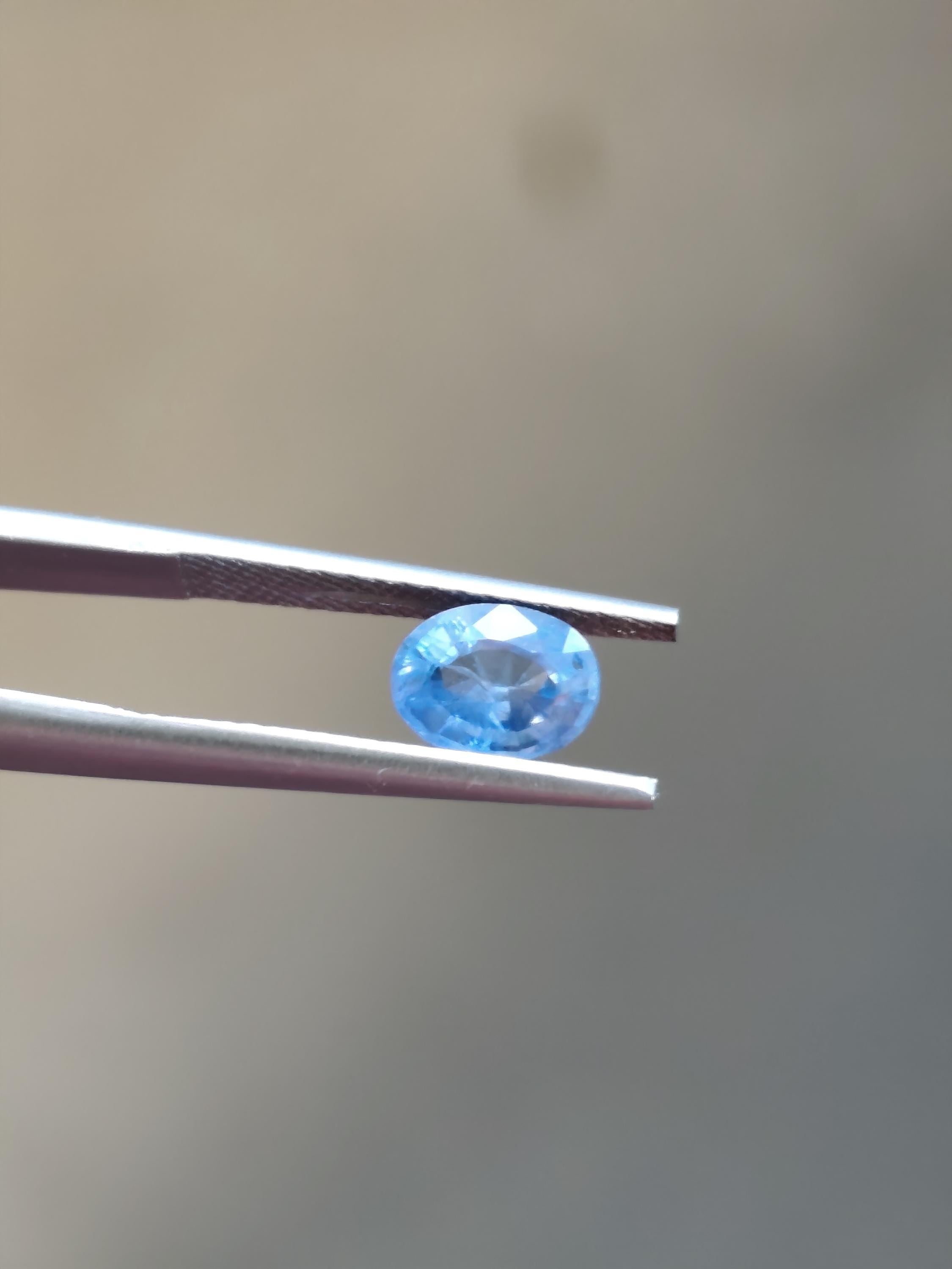 1.23 Ct Neon Cornflower Blue Sapphire Certified Natural Oval Cut Loose Sapphire