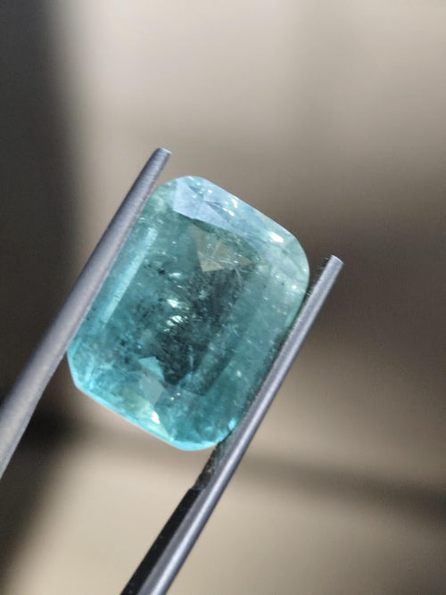 14.30 Ct Natural Seafoam Green Tourmaline Cushion Cut Afghan Loose Gemstone