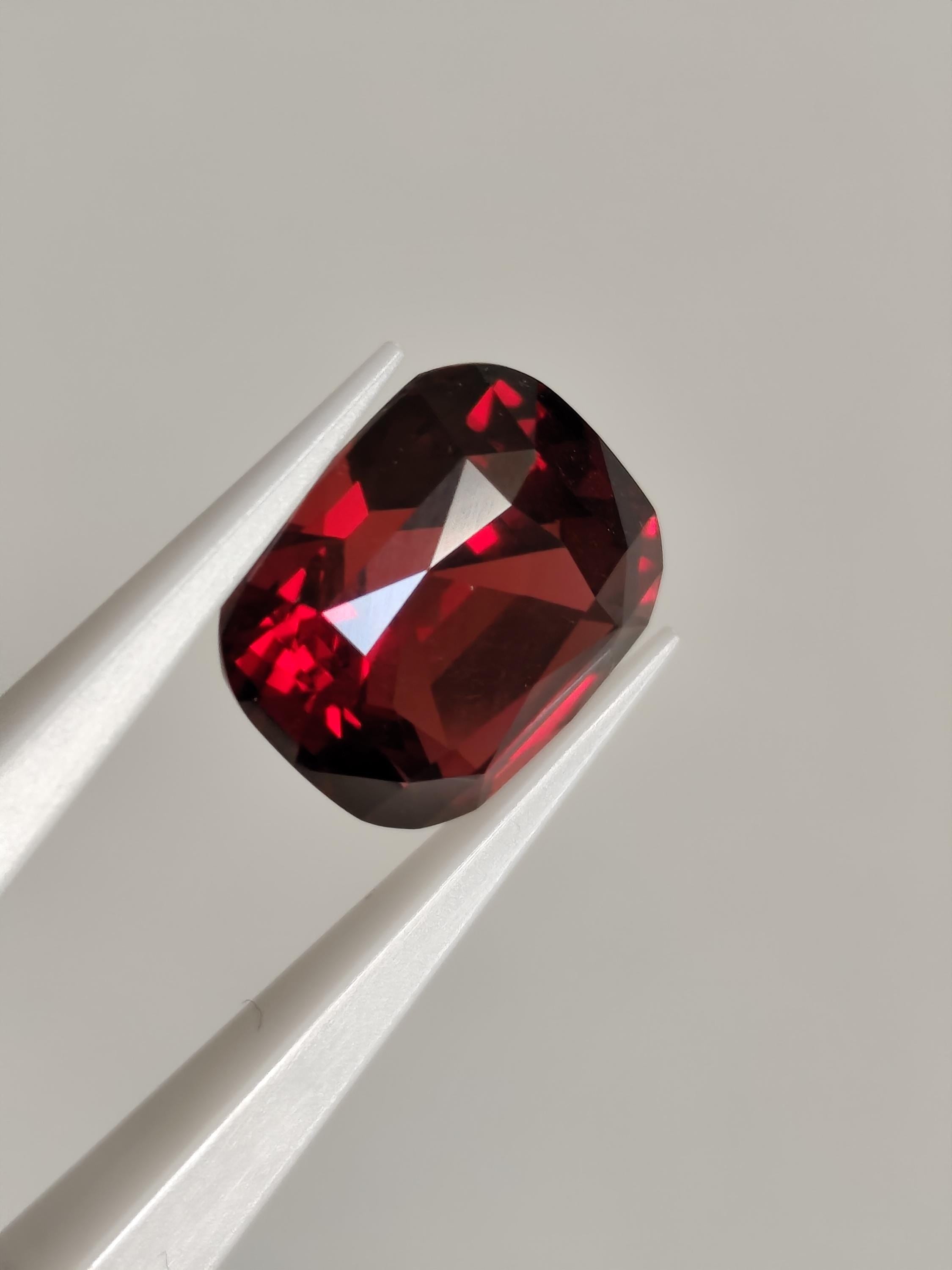Natural Red Garnet Gemstone (10.92 CT, 13.29x11.86x8.11 mm)
