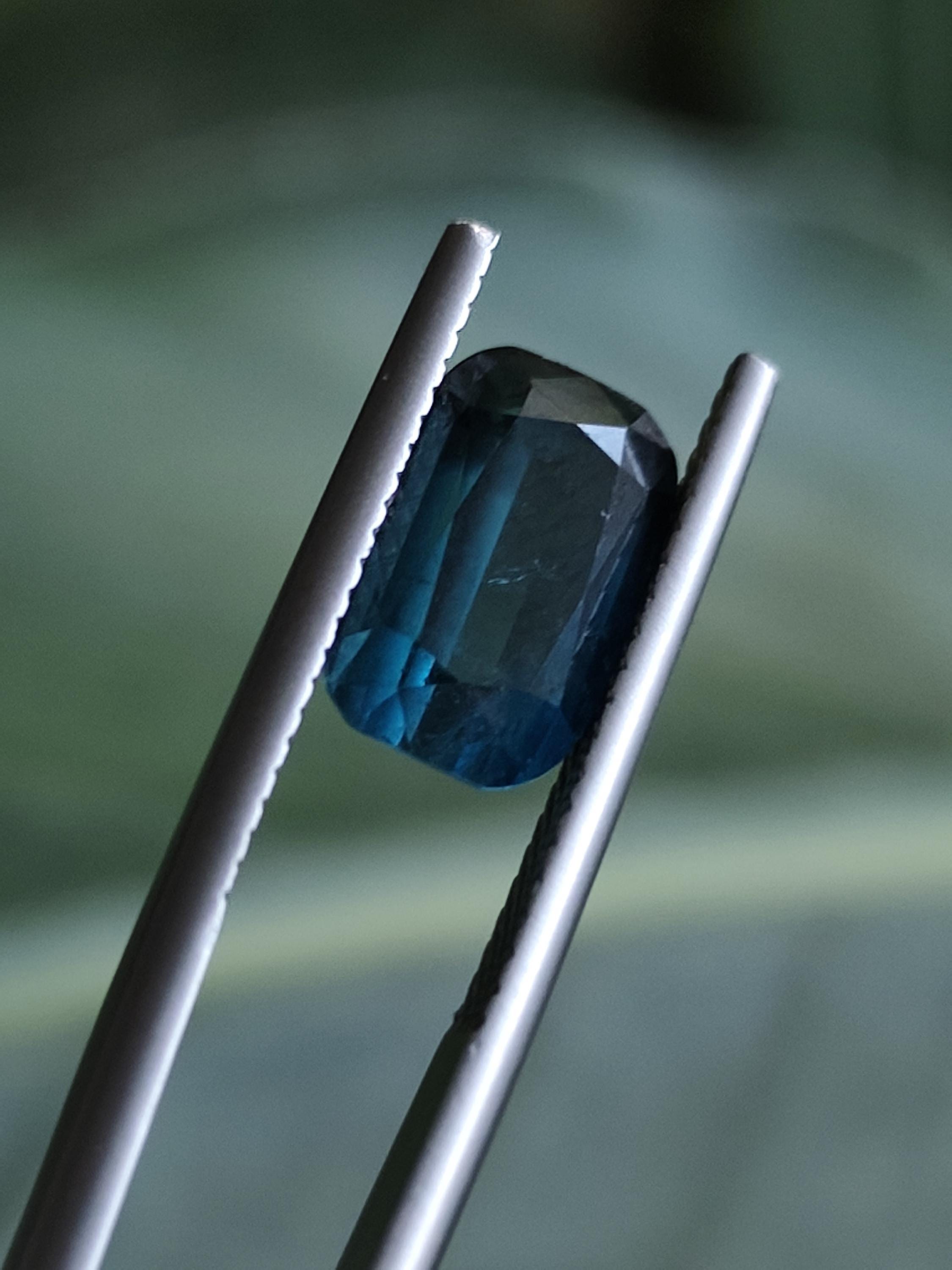 Natural Teal Tourmaline 3.09 Ct Cushion Cut Afghan Blue Green Indicolite Loose Gemstone