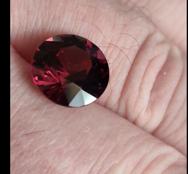 Natural Spessartite Garnet 10.02 Ct Deep Reddish Orange Round Cut Large Red Certified Collector