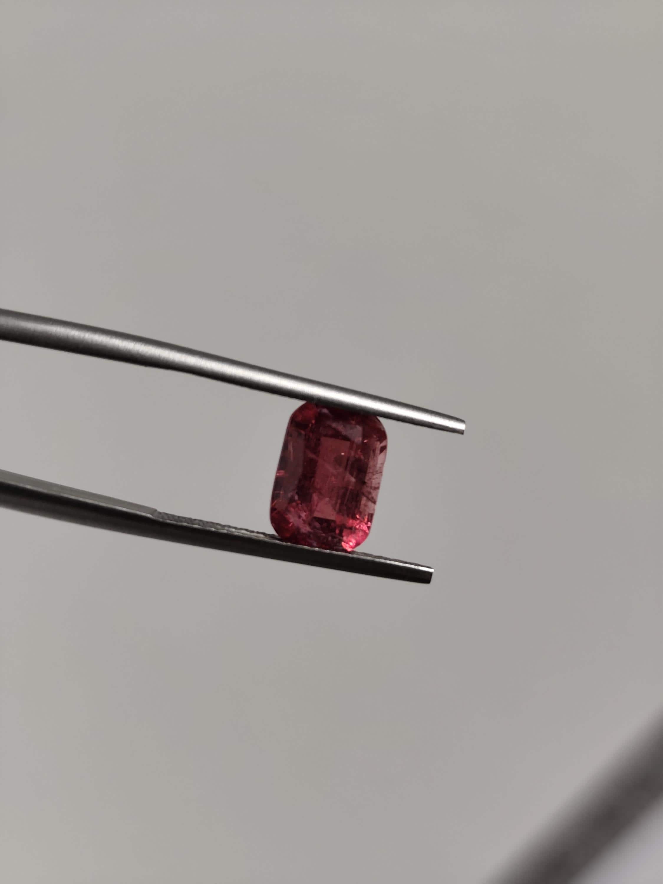 2.14 Ct Natural Rubellite Tourmaline Cushion Cut / Raspberry Red / Afghan / Loose Gemstone for Ring