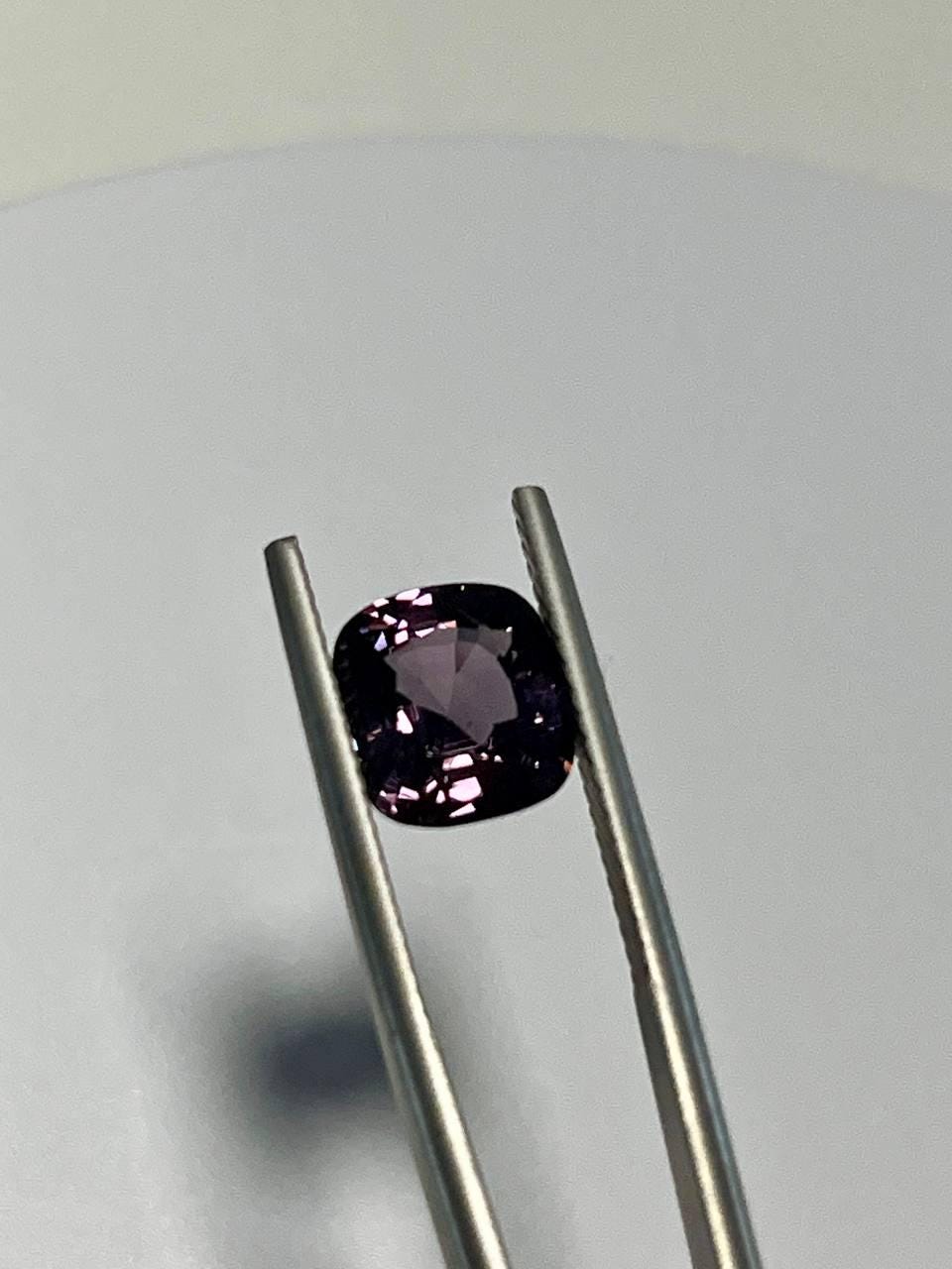 2.81 Ct Natural Violet Spinel Cushion | Burma | No Heat | Greyish Purple Gemstone  for ring