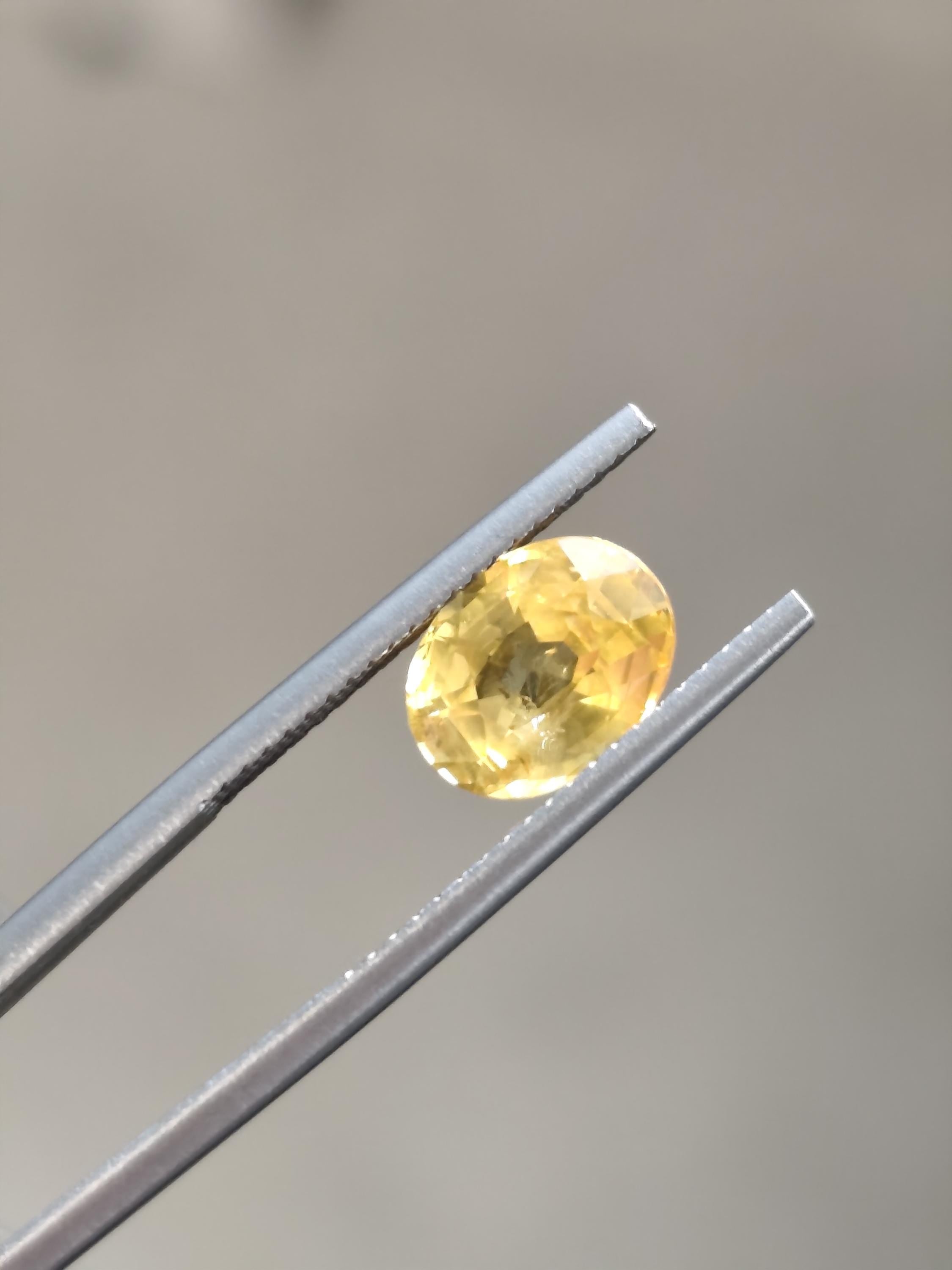 2.60 Ct Vivid Yellow Sapphire – Natural Ceylon Golden Sapphire Oval Cut