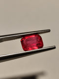 1.93 Ct Natural Rubellite Tourmaline – Pinkish Red Cushion Cut – Afghan Gemstone – Loose Stone