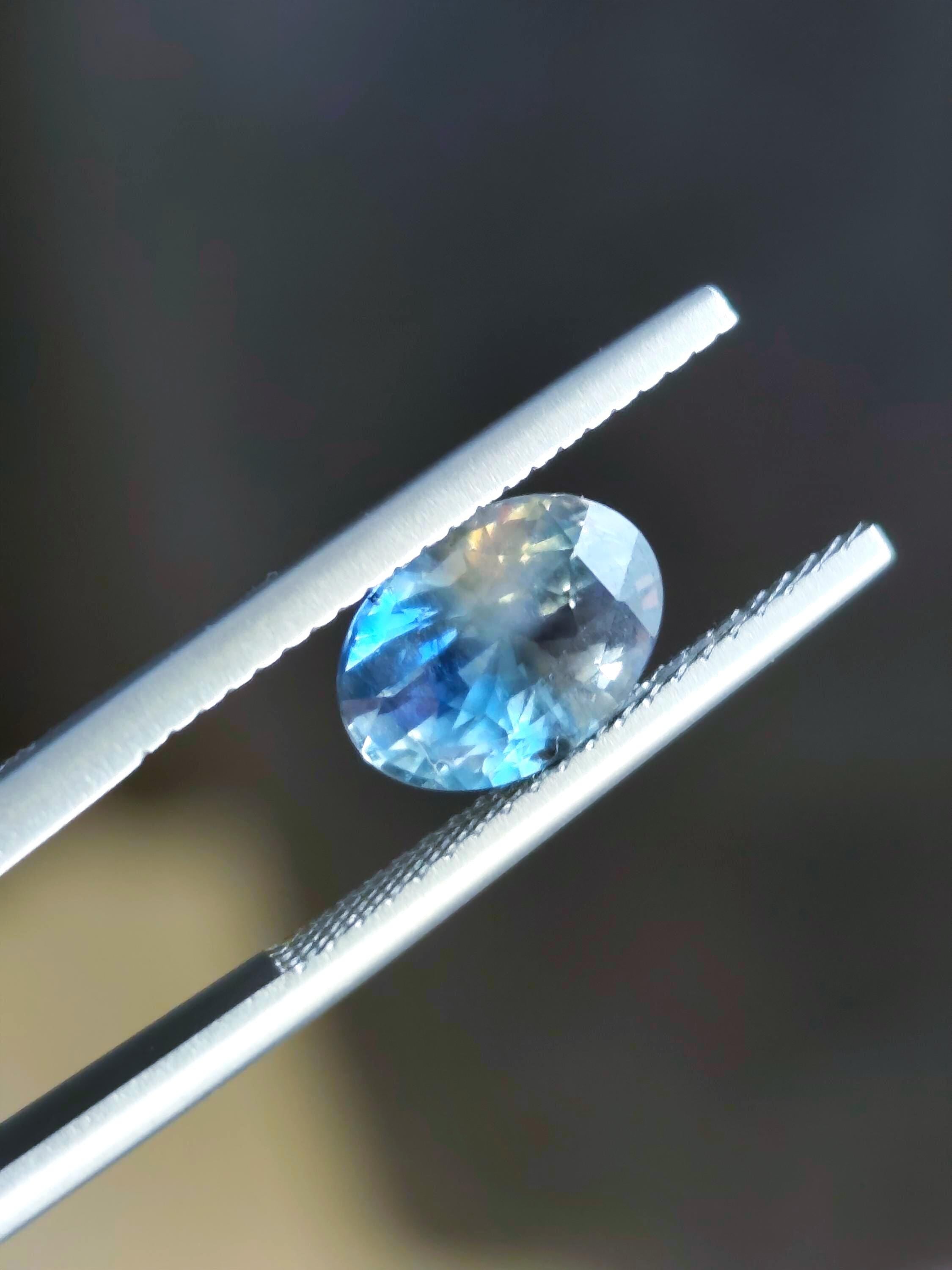 2.17 Ct Unheated Peacock Teal Sapphire Natural Ceylon Blue Green Sapphire Oval Loose Gemstone