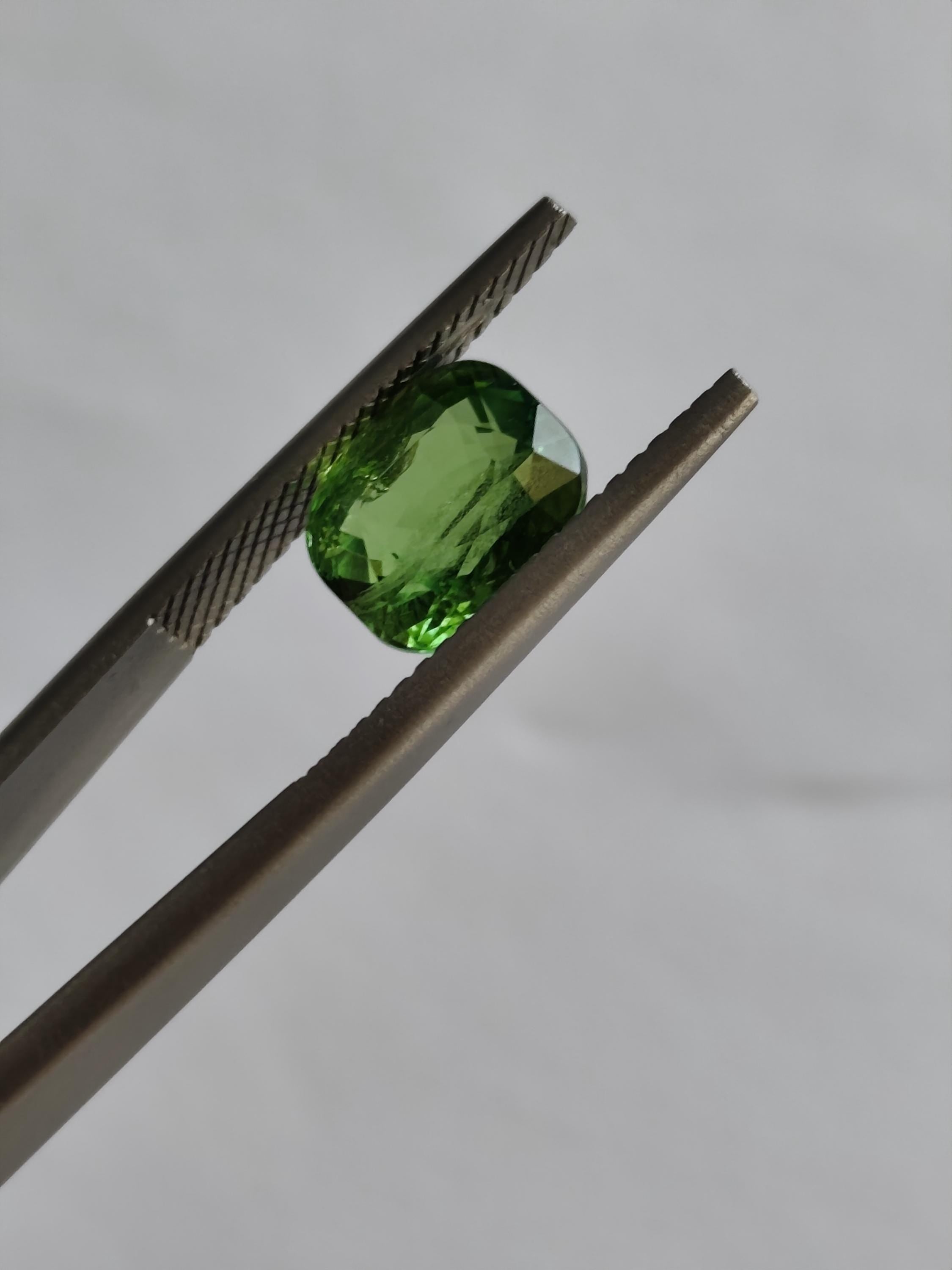 Natural Tsavorite Garnet 3.57 Ct Vivid Green Cushion Cut – Large Size Loose Gemstone – Collector