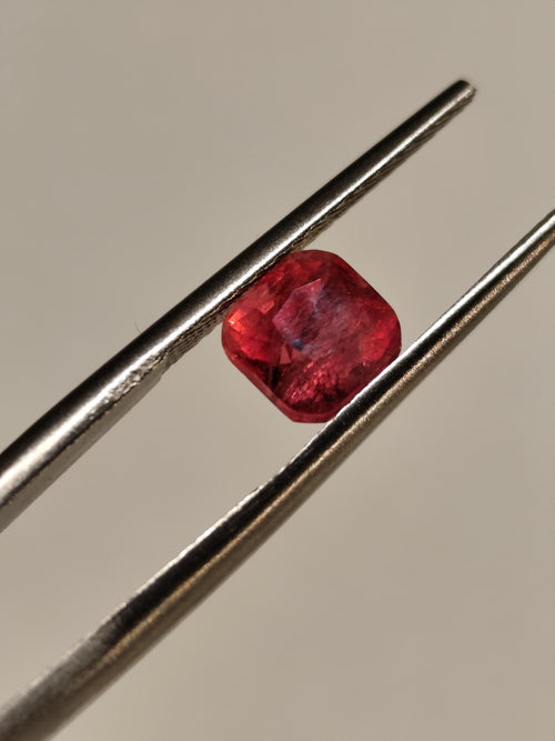 1.54 CT Natural Rubellite Tourmaline – Deep Raspberry Pink Cushion Cut – Afghan - Gemstone for Jewelry