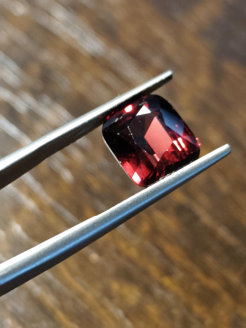 Natural Rhodolite Garnet 6.48 Ct Cushion Cut Deep Raspberry Red Pyrope Almandine Garnet Certified