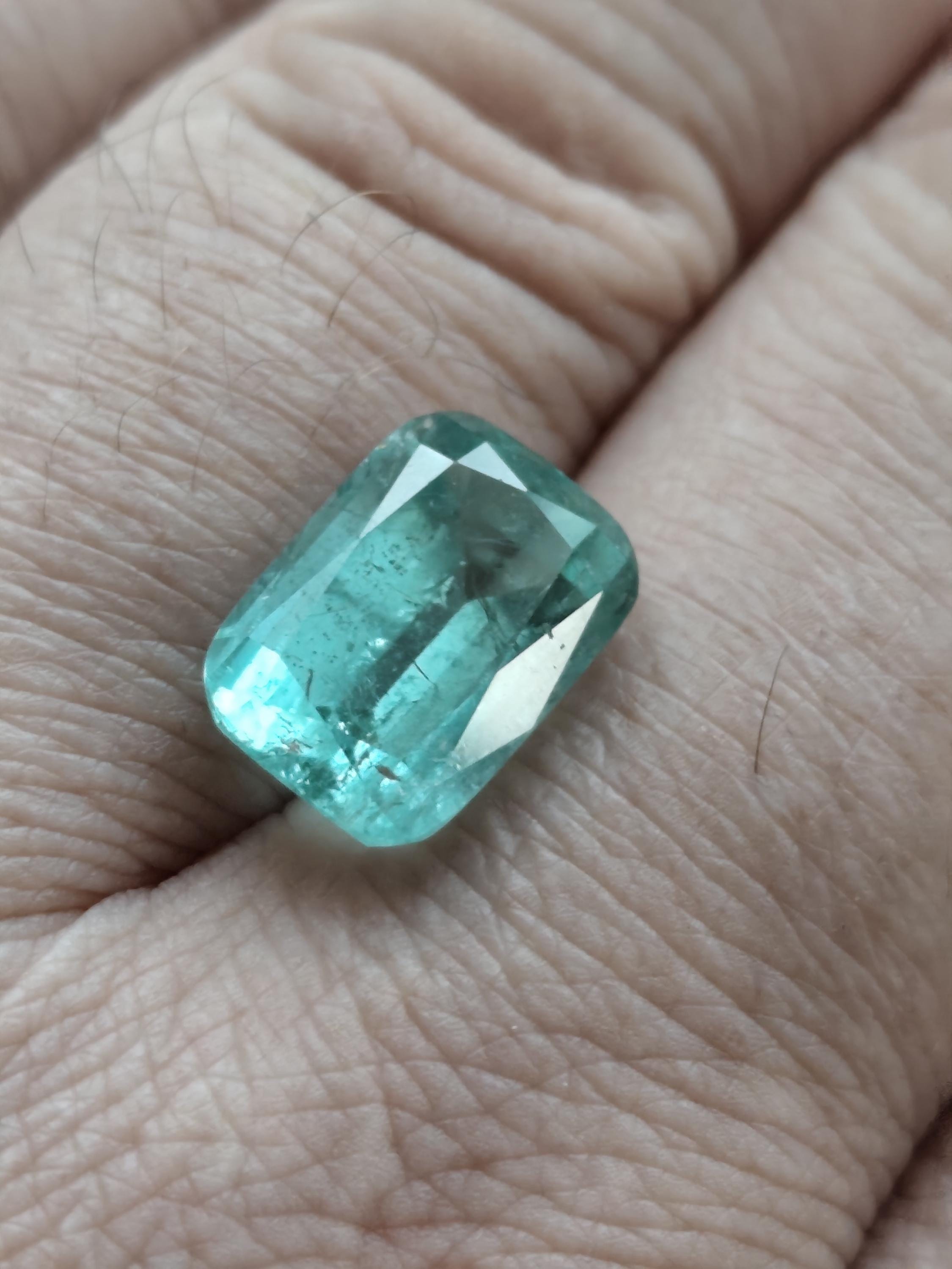 Natural Seafoam Green Tourmaline 8.39 Ct Cushion – Greenish Blue Afghan Tourmaline – Large Collector Gemstone