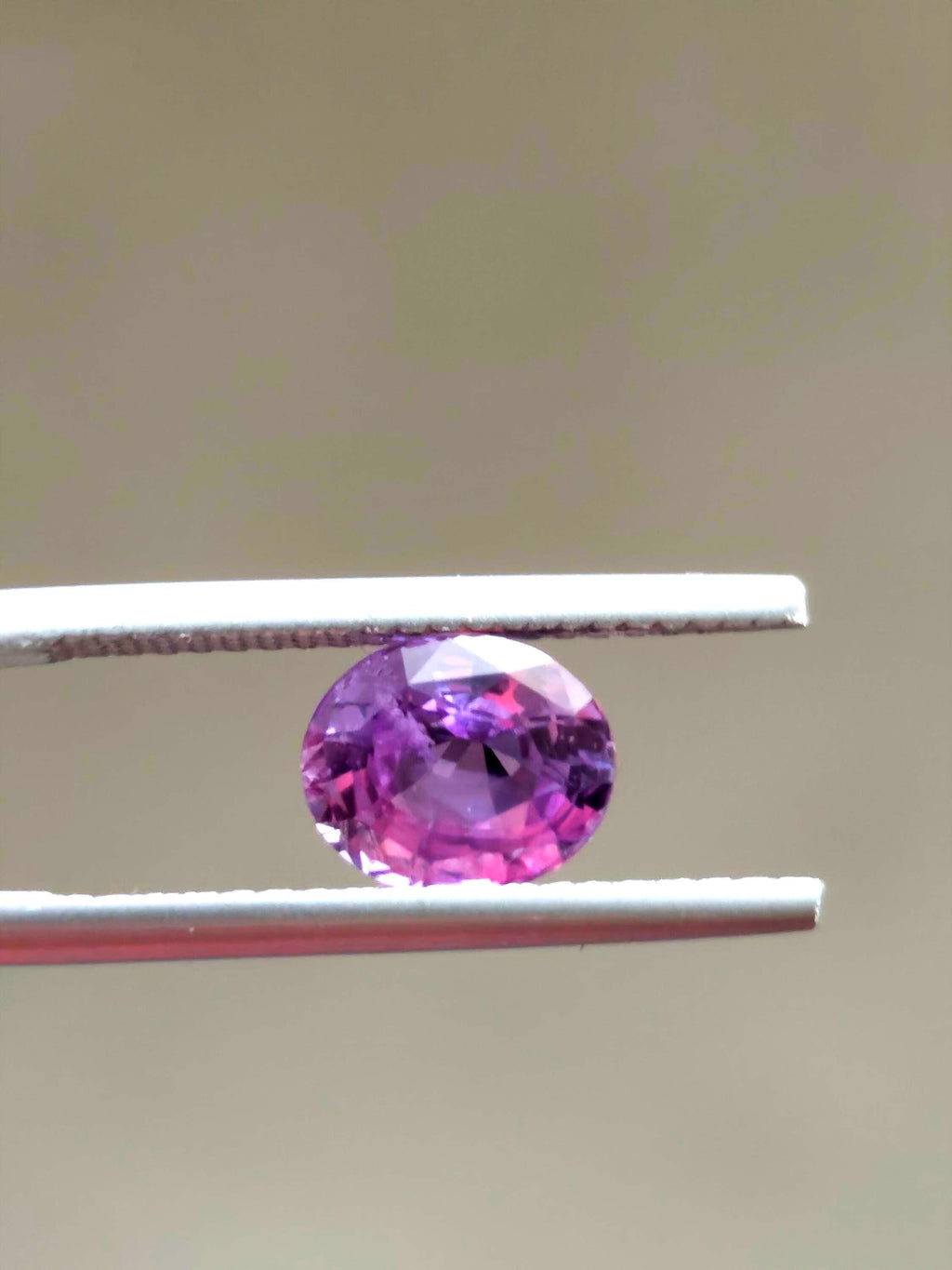 Unheated Ceylon Pink Sapphire 1.78 Ct Oval Purplish Pink Loose Gemstone