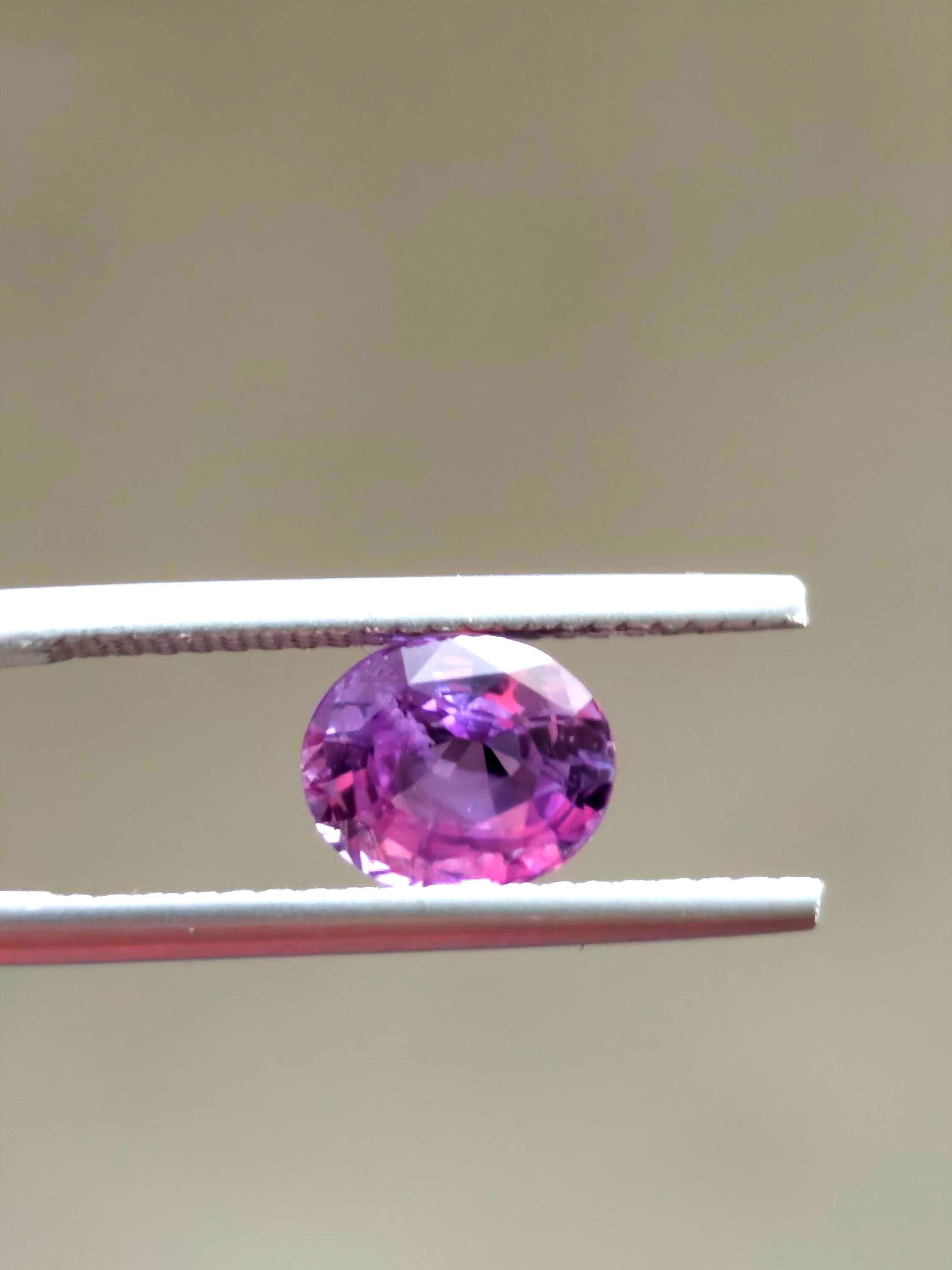 Unheated Ceylon Pink Sapphire 1.78 Ct Oval Purplish Pink Loose Gemstone