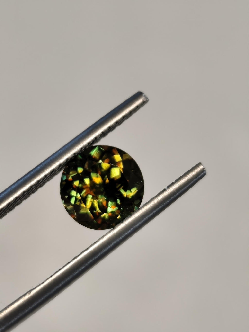 1.59 ct Natural Sphene Titanite Round | Exceptional Fire Dispersion | Deep Forest Green Flashy Gem