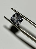 Natural Grey Spinel Gemstone, 3.36 CT Cushion Cut Burma No Heat, Stormy Grey Color