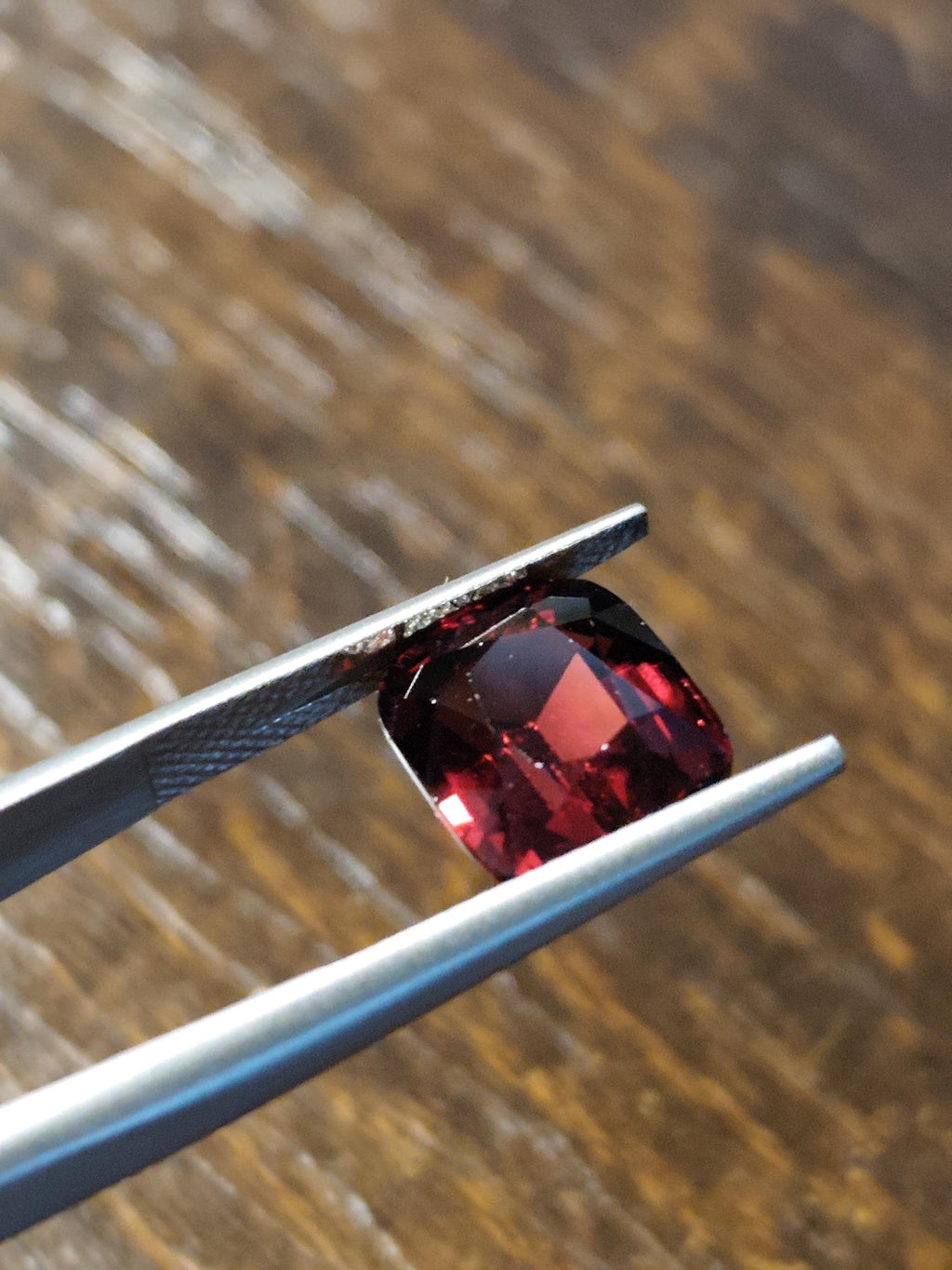 Natural Rhodolite Garnet 6.48 Ct Cushion Cut Deep Raspberry Red Pyrope Almandine Garnet Certified