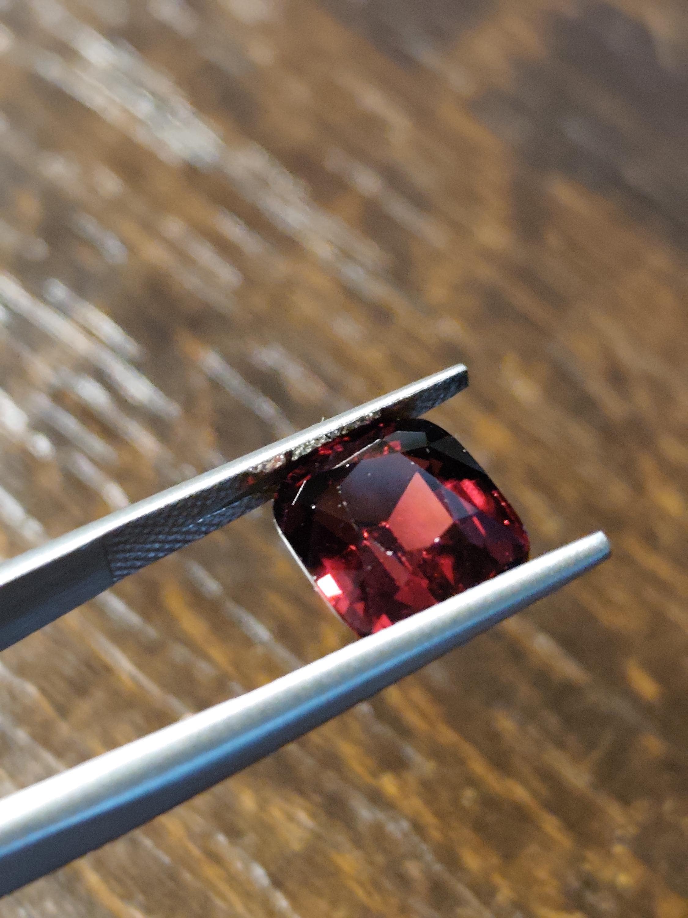 Natural Rhodolite Garnet 6.48 Ct Cushion Cut Deep Raspberry Red Pyrope Almandine Garnet Certified