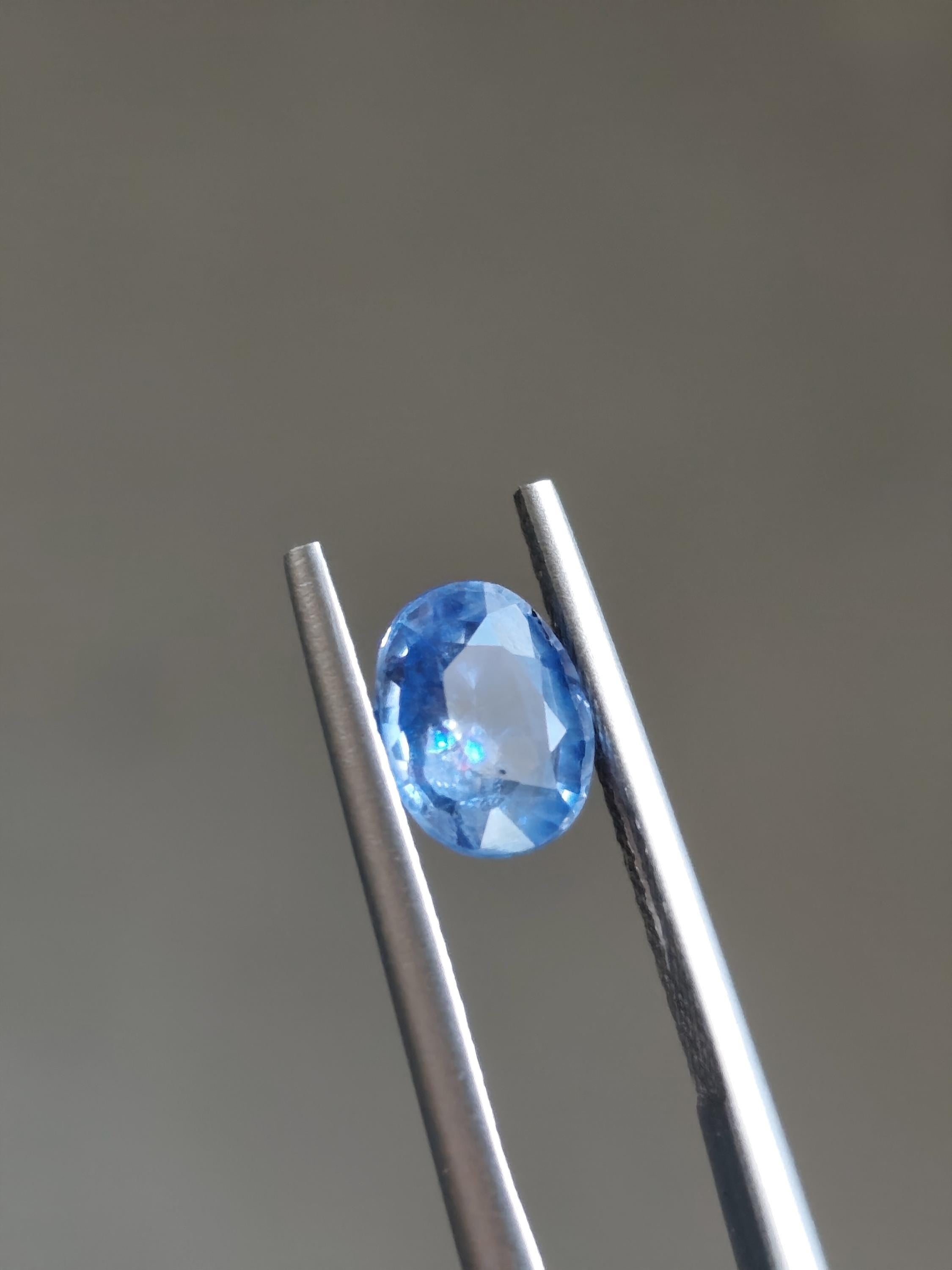 1.56 Ct Natural Cornflower Sky Blue Sapphire Oval Cut Loose Gemstone For Ring Jewelry