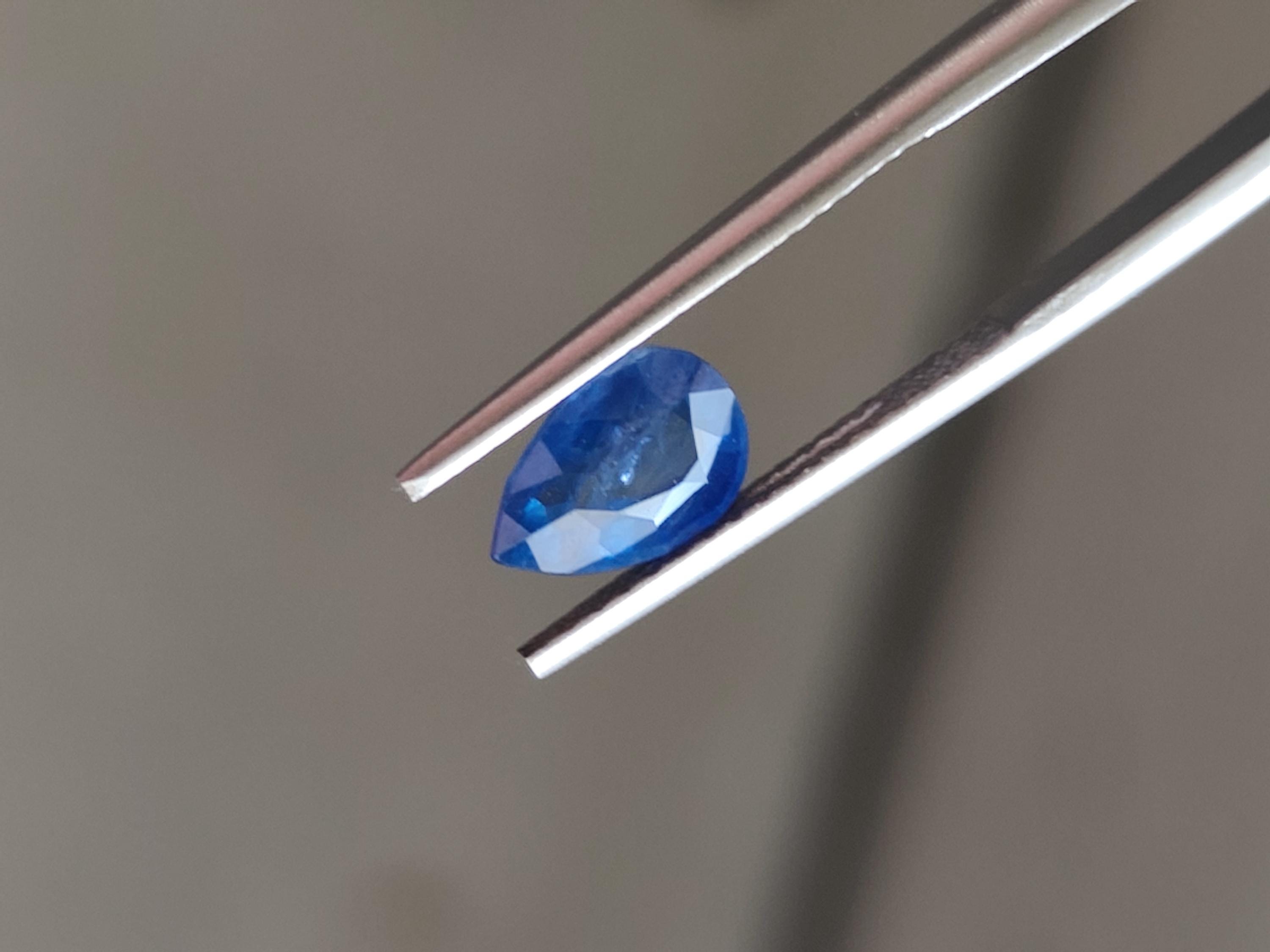 Natural Vivid Electric Blue Sapphire 1.69 Ct Pear Cut Heated Loose Gemstone Certified Corundum
