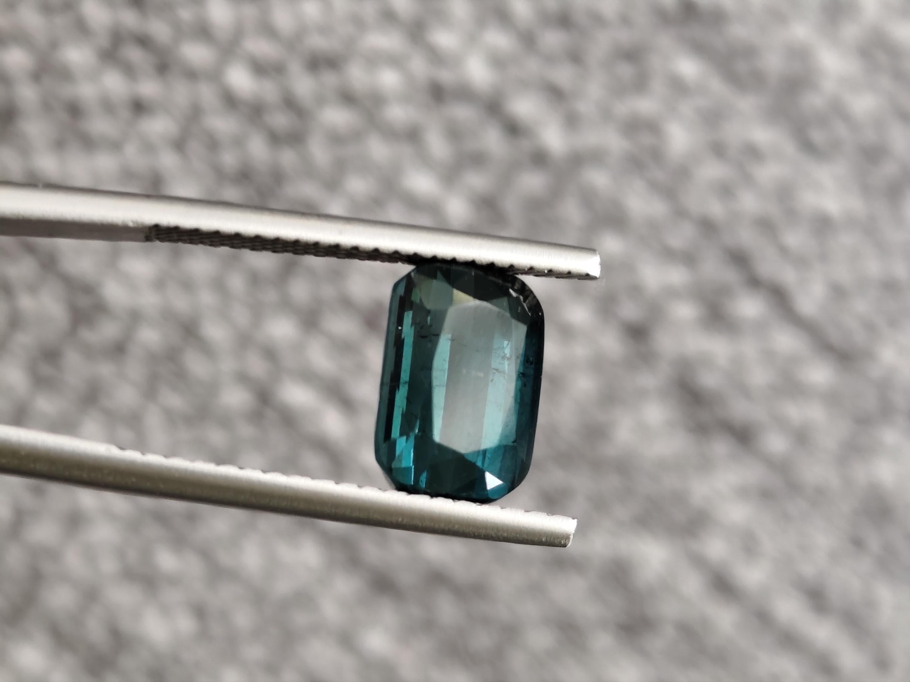 3.10 Ct Natural Indicolite Tourmaline Afghanistan No Heat Deep Indigo Teal Loose Gemstone