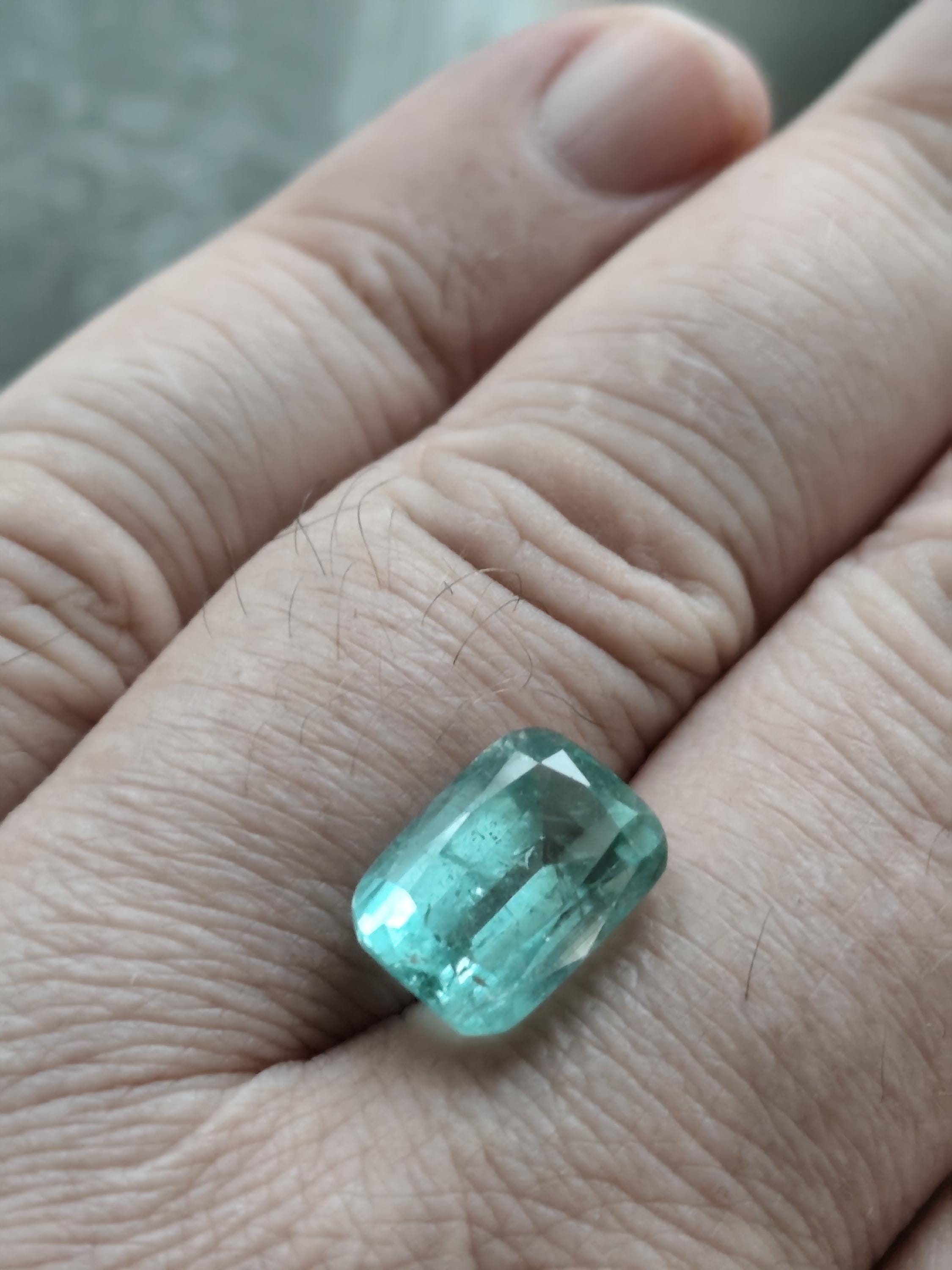 Natural Seafoam Green Tourmaline 8.39 Ct Cushion – Greenish Blue Afghan Tourmaline – Large Collector Gemstone