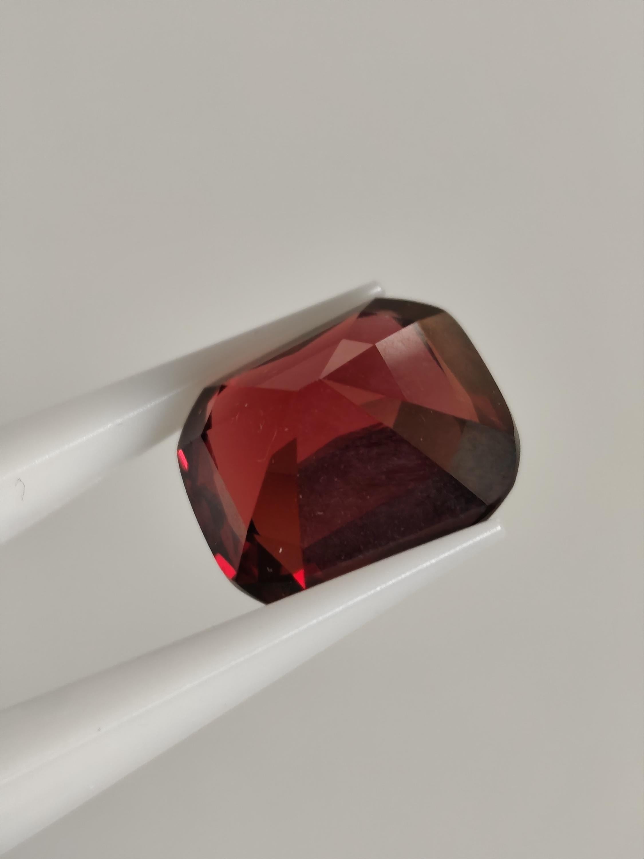 Natural Red Garnet Gemstone (10.92 CT, 13.29x11.86x8.11 mm)