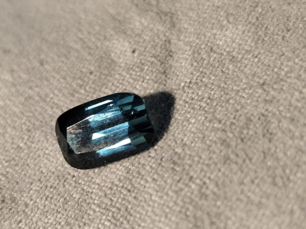 Natural Teal Tourmaline 3.09 Ct Cushion Cut Afghan Blue Green Indicolite Loose Gemstone