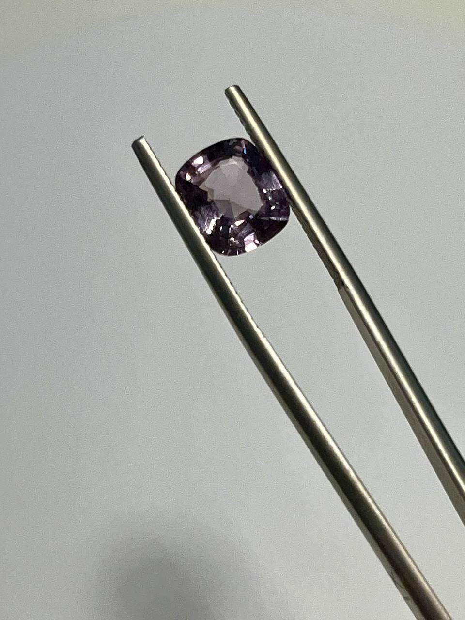 Natural 2.62 CT Cushion Burmese Spinel | Unheated Pink Mauve Loose Gemstone for Ring