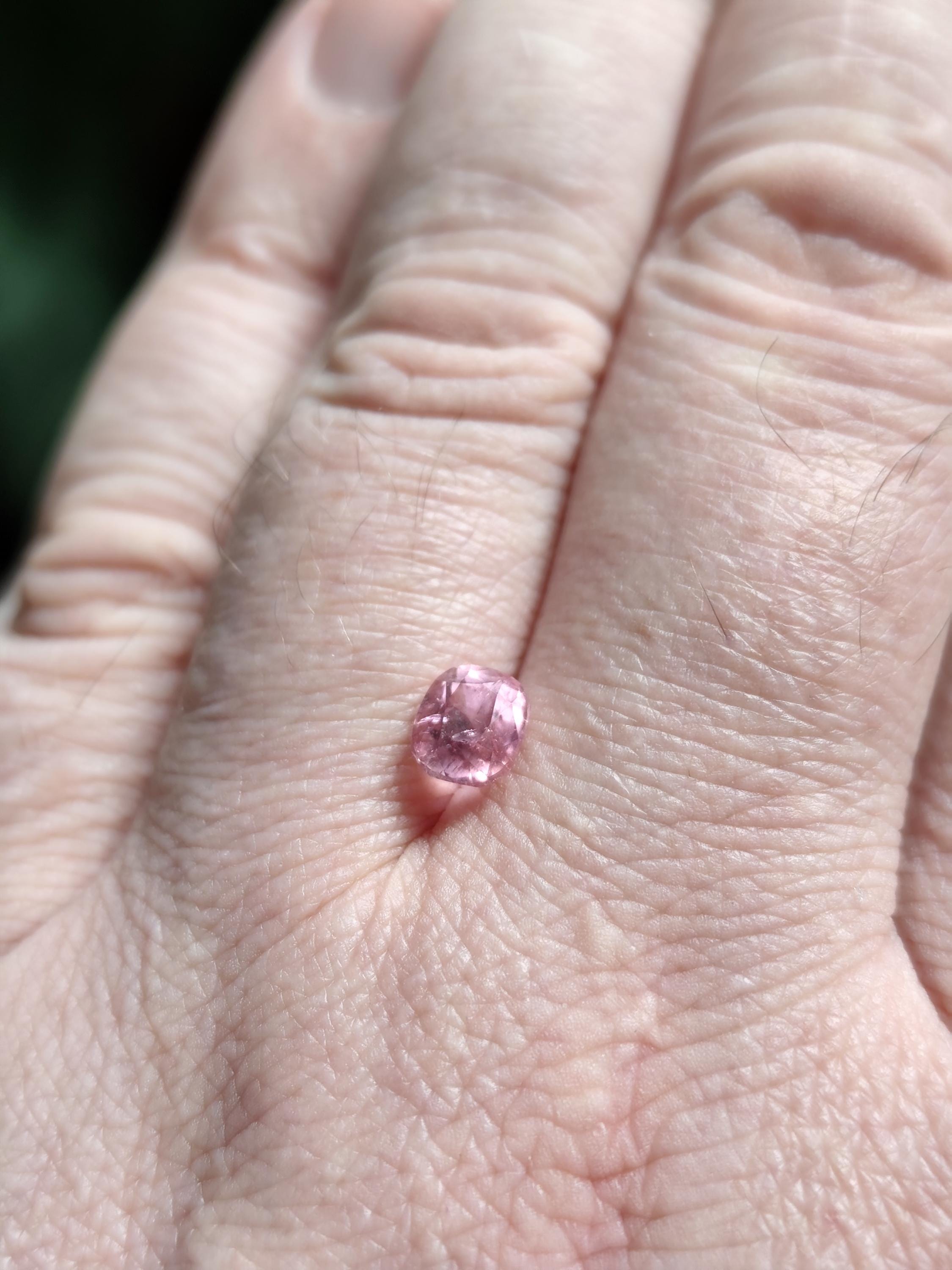 Natural Pink Tourmaline 1.57 CT Cushion / Soft Romantic Pink Gemstone for Ring / Afghan Origin