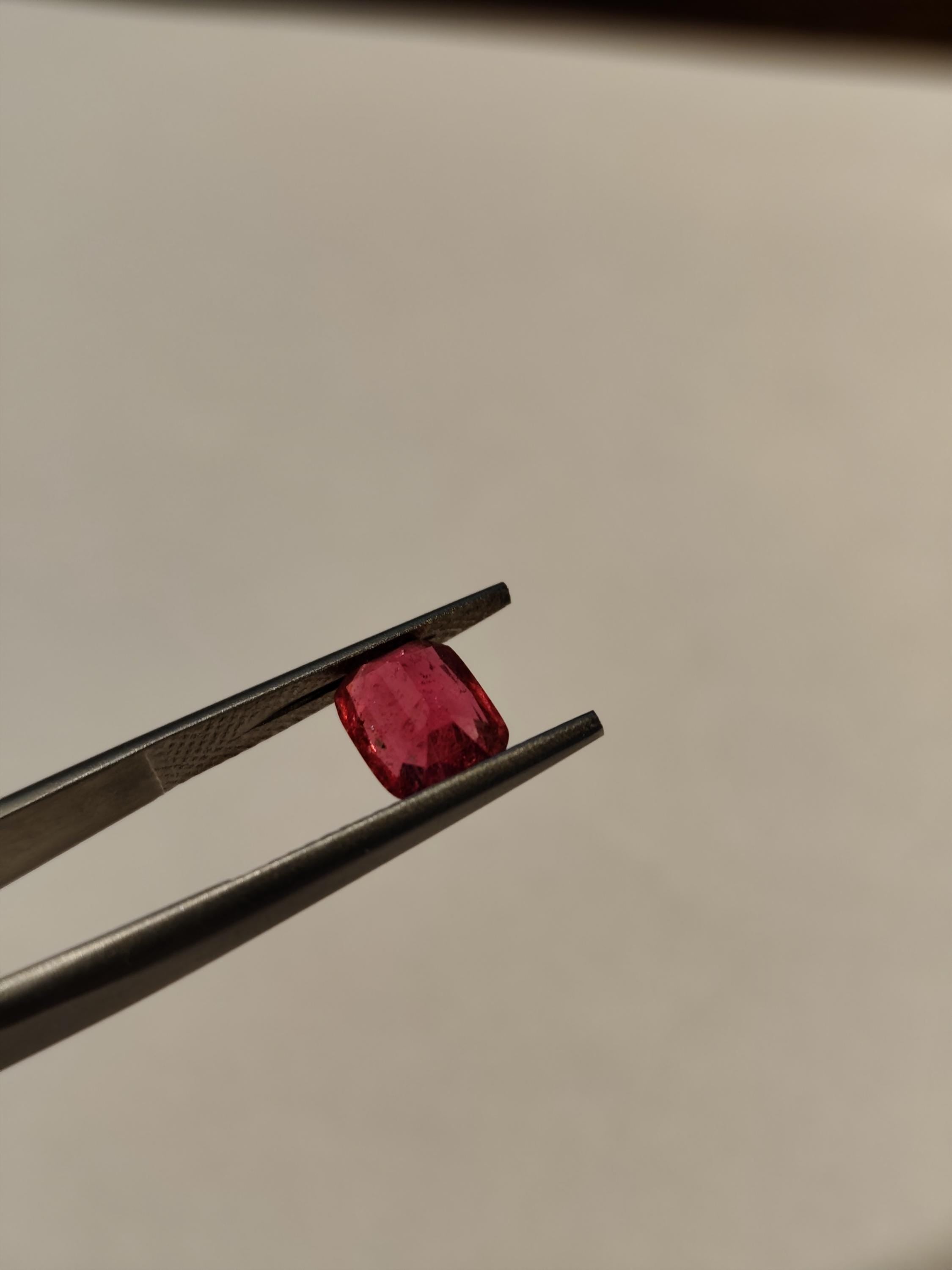 Natural Rubellite Tourmaline 1.73 Ct – Rich Raspberry Red – Cushion Cut – Afghanistan – Loose Gemstone
