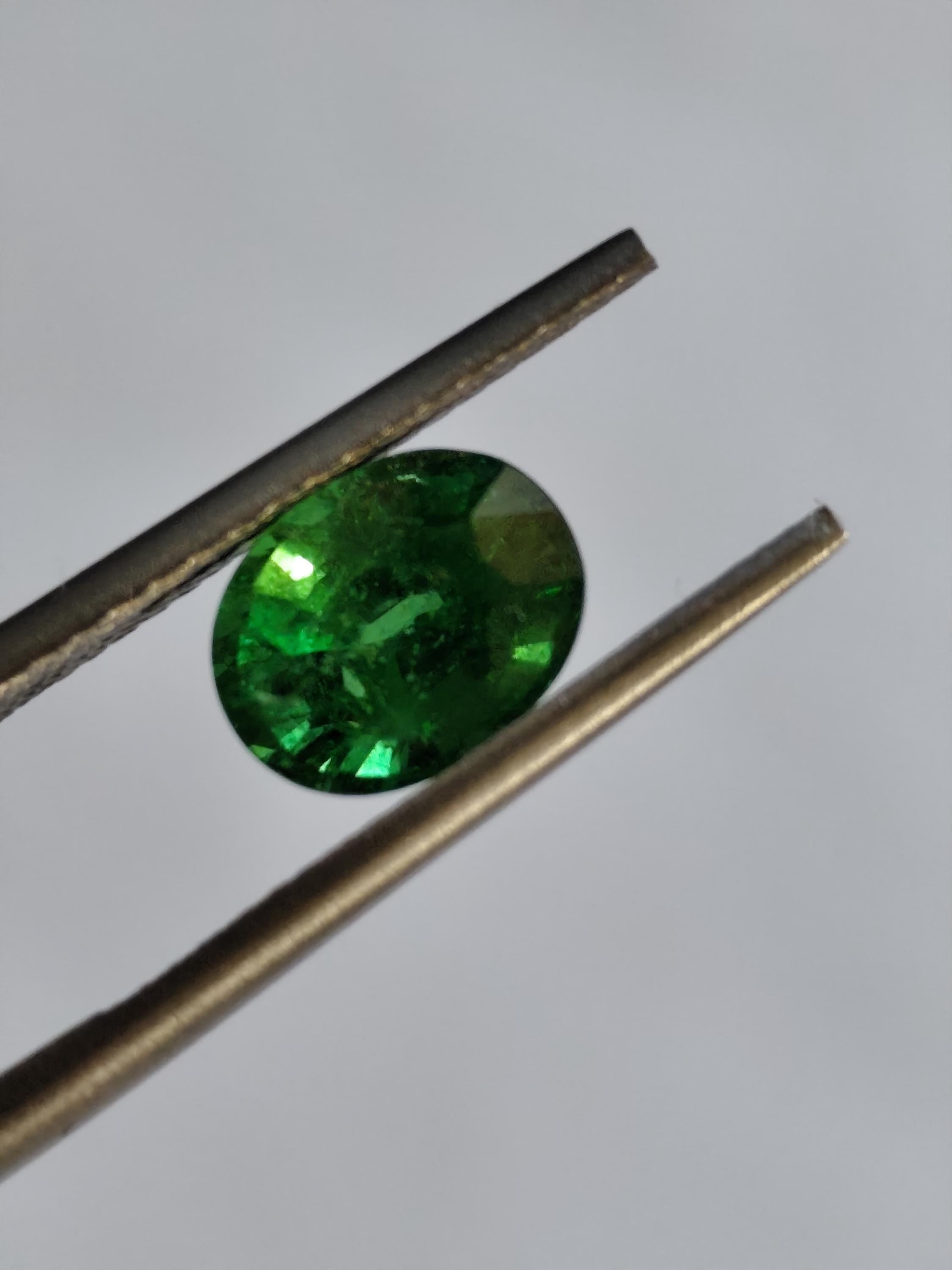 Natural Tsavorite Garnet 2.47 Ct Vivid Green Oval Cut – Unheated – Bright Neon Green Gemstone