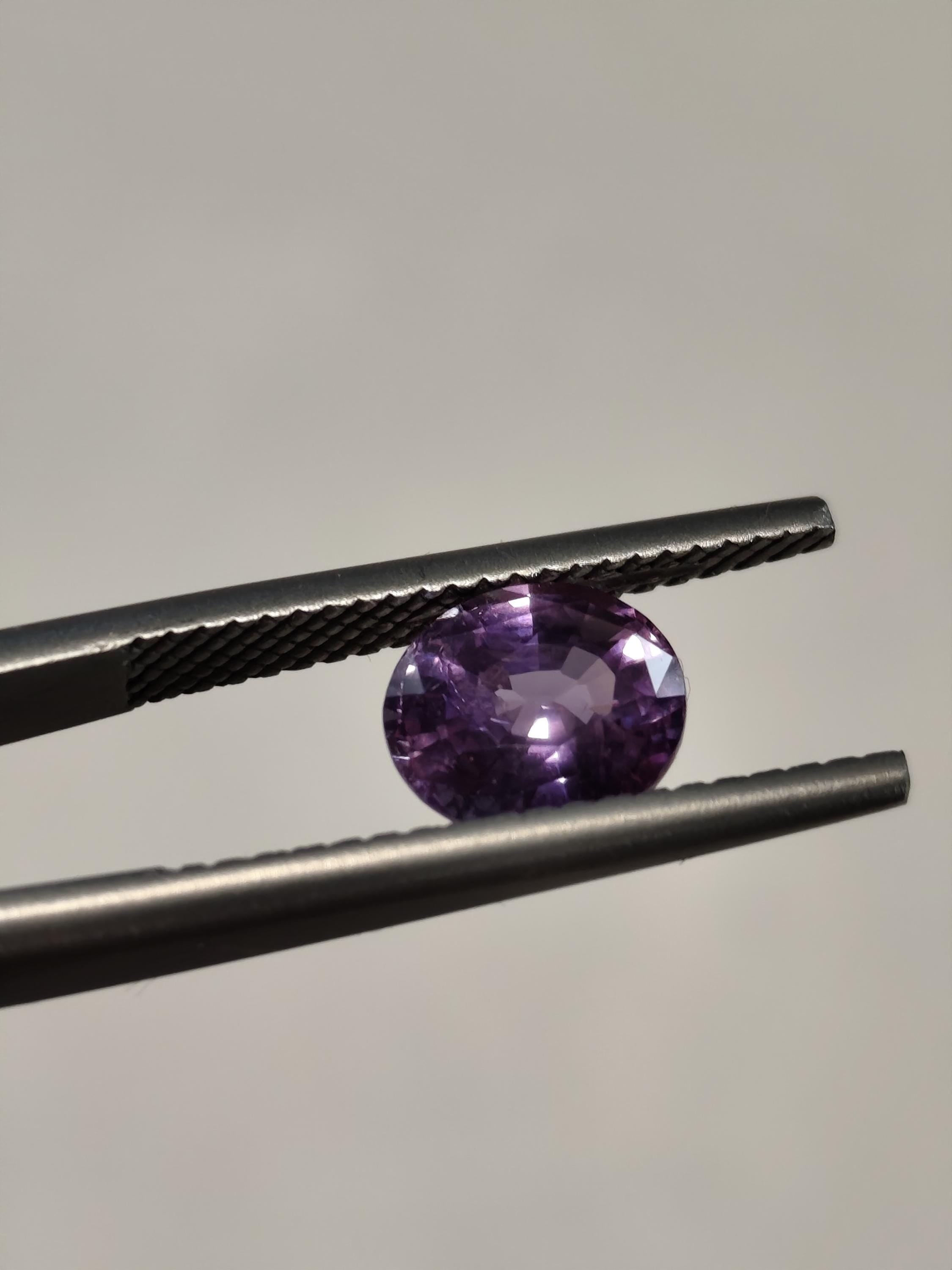 Unheated Ceylon Pink Sapphire 1.78 Ct Oval Purplish Pink Loose Gemstone