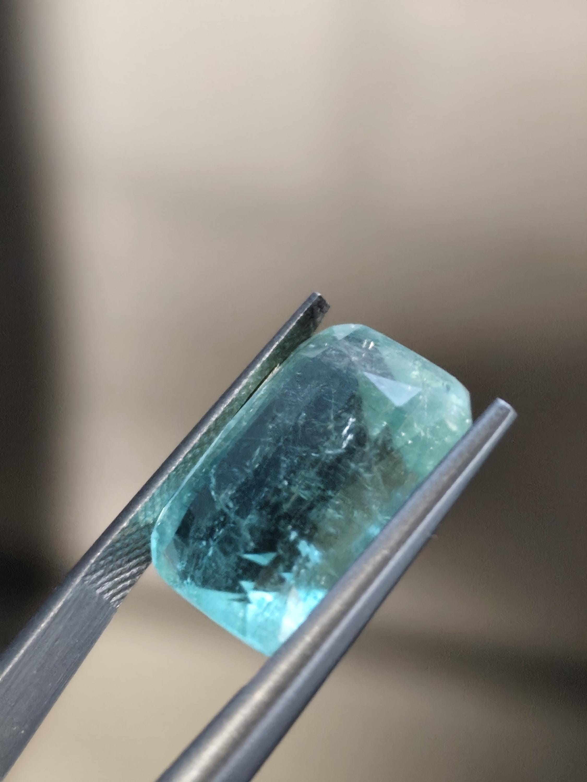 14.30 Ct Natural Seafoam Green Tourmaline Cushion Cut Afghan Loose Gemstone