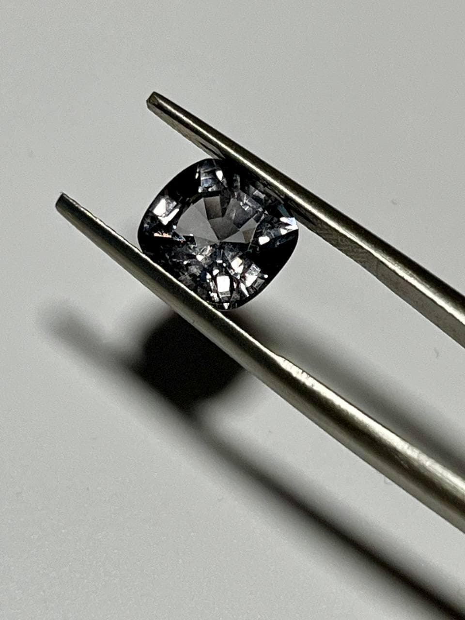 Natural Grey Spinel Gemstone, 3.36 CT Cushion Cut Burma No Heat, Stormy Grey Color