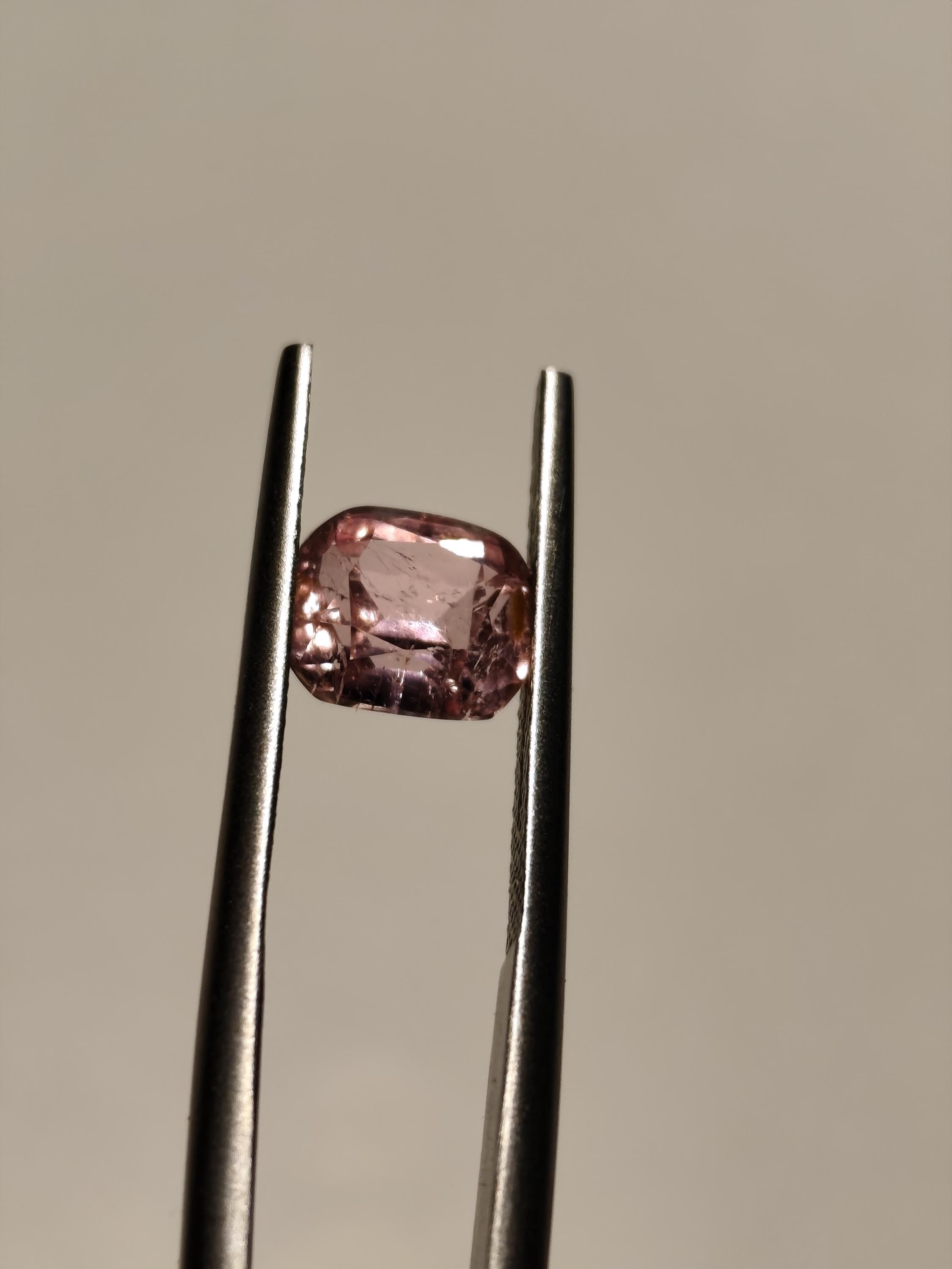 Natural 1.45 Ct Light Pink Tourmaline  Cushion Cut  Afghan Blush Gemstone Loose Stone