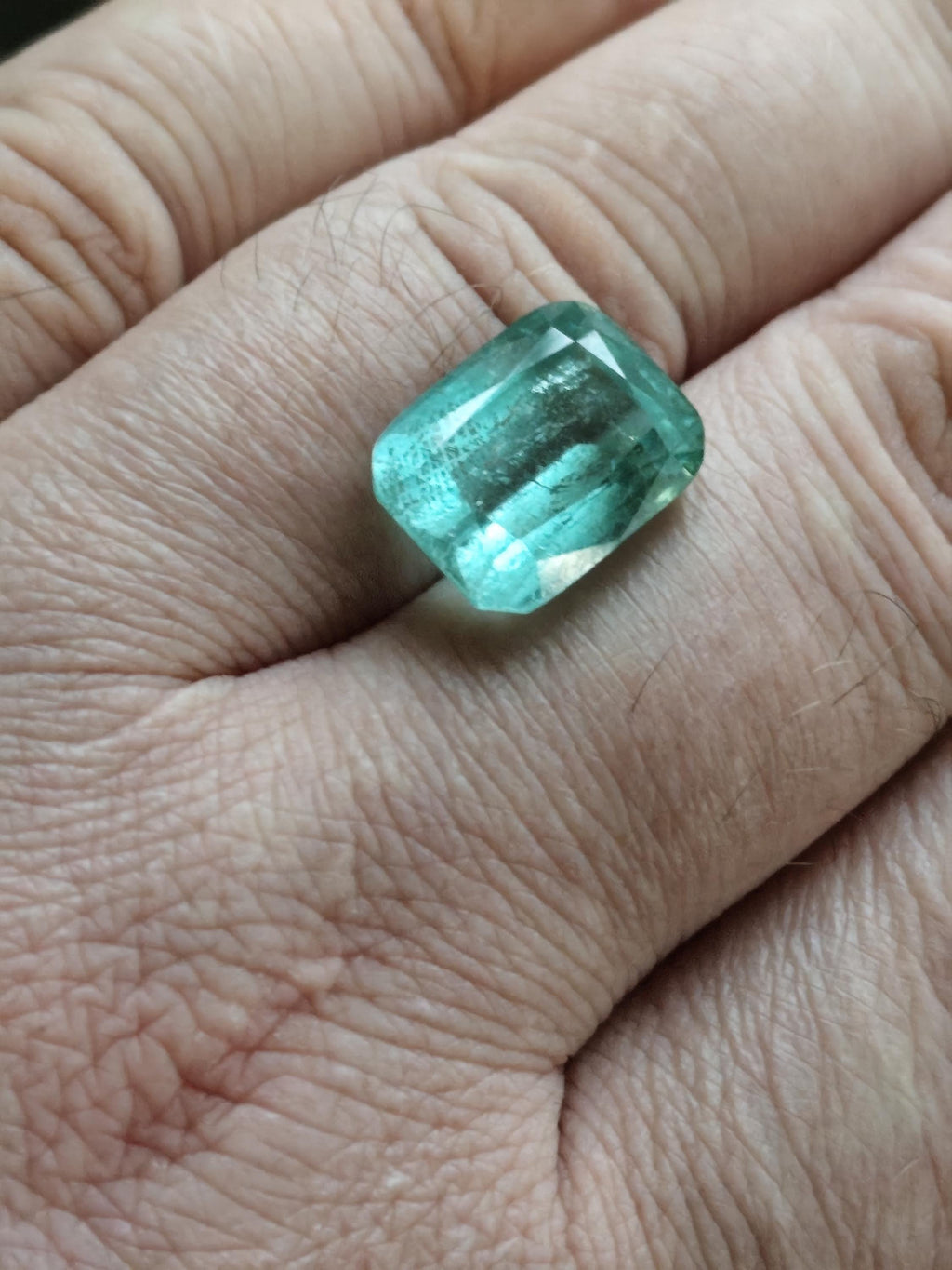 14.30 Ct Natural Seafoam Green Tourmaline Cushion Cut Afghan Loose Gemstone