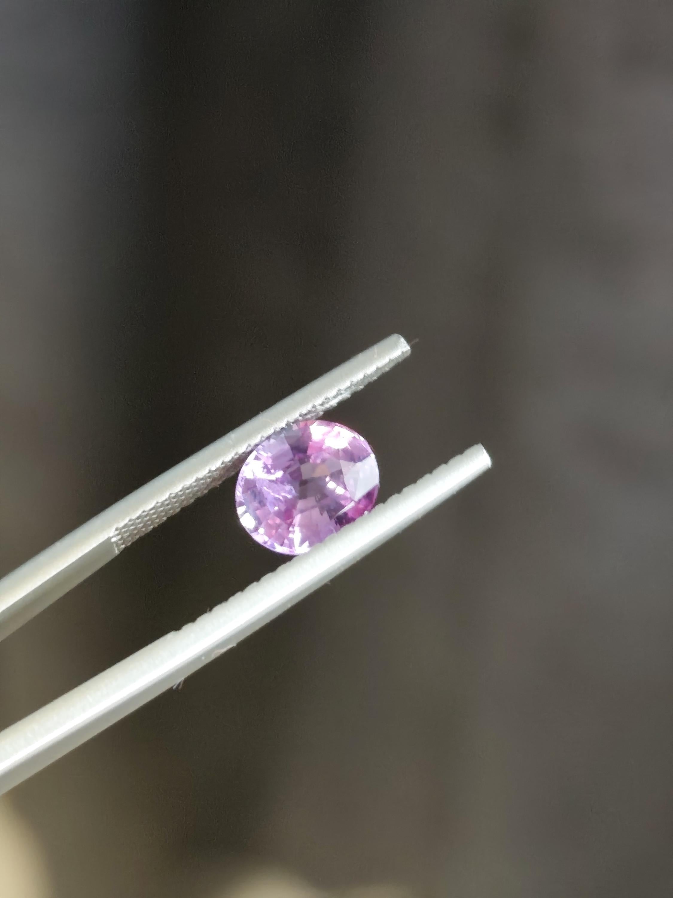 Unheated Ceylon Pink Sapphire 1.78 Ct Oval Purplish Pink Loose Gemstone