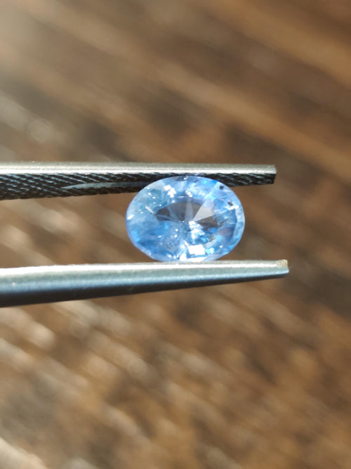 1.23 Ct Neon Cornflower Blue Sapphire Certified Natural Oval Cut Loose Sapphire