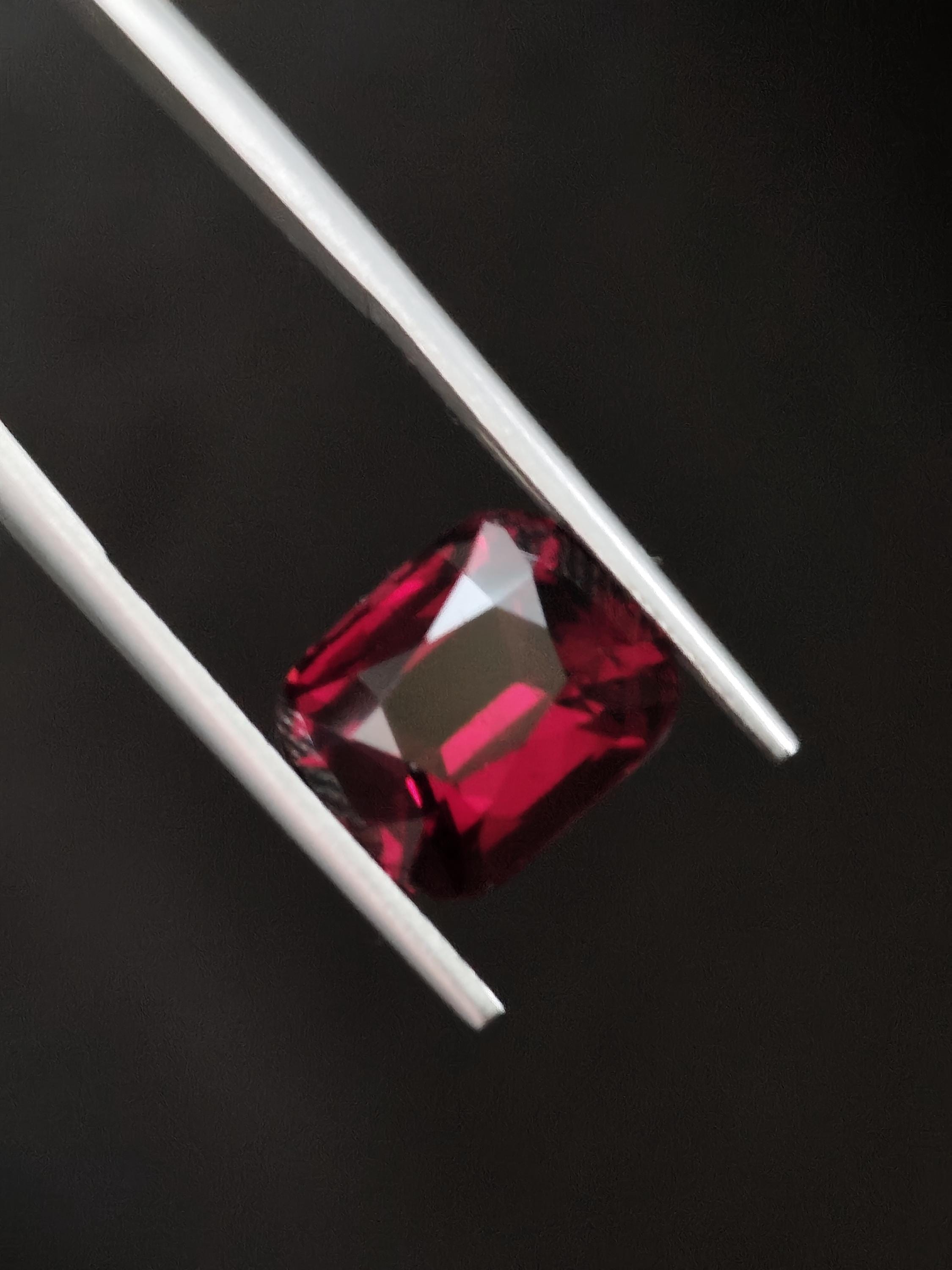 Natural Rhodolite Garnet 6.48 Ct Cushion Cut Deep Raspberry Red Pyrope Almandine Garnet Certified