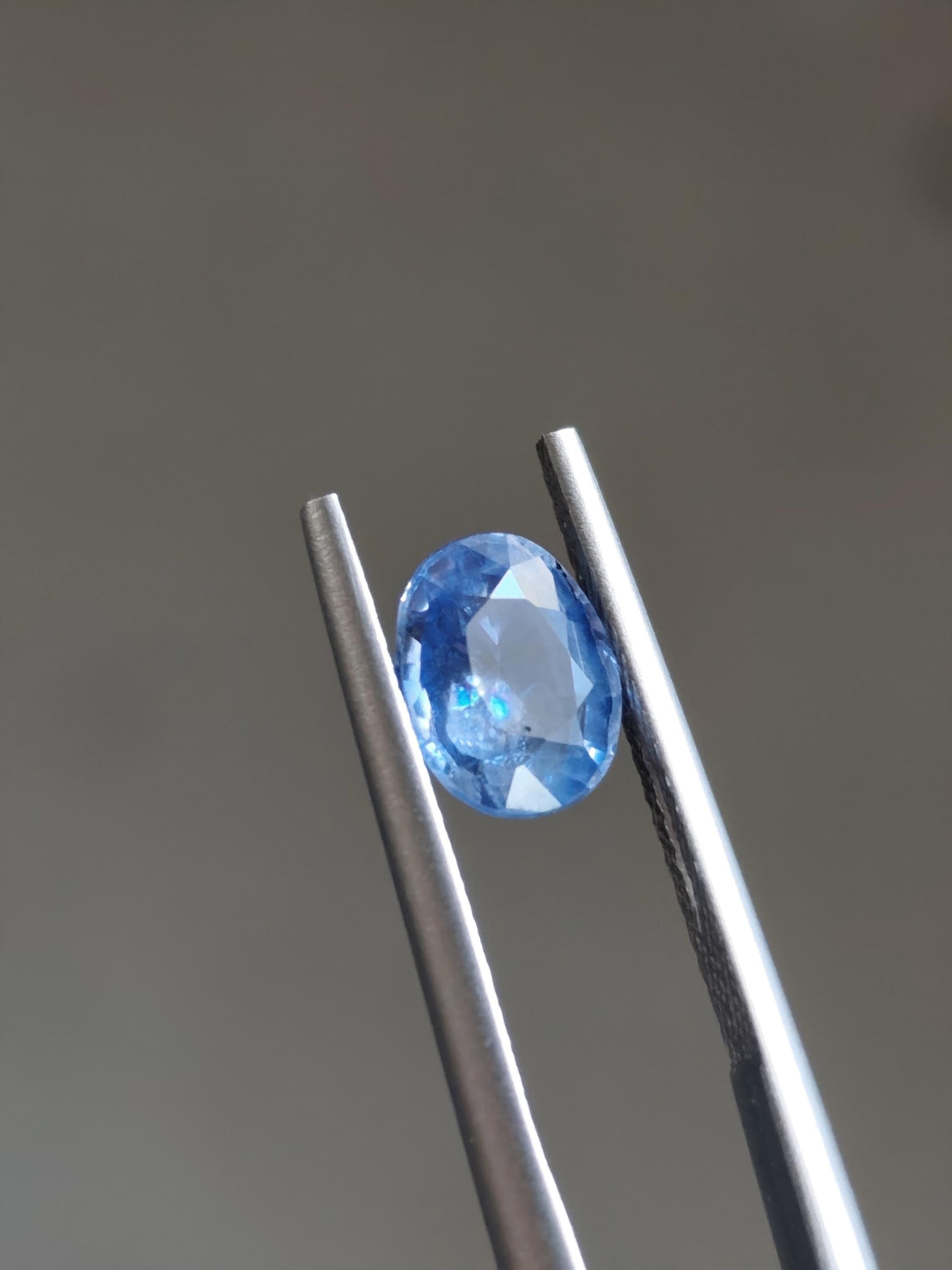 1.56 Ct Natural Cornflower Sky Blue Sapphire Oval Cut Loose Gemstone For Ring Jewelry