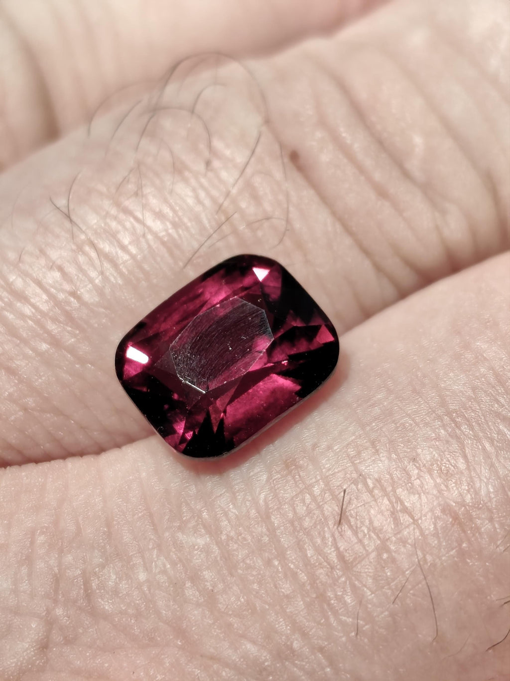Natural Rhodolite Garnet 6.48 Ct Cushion Cut Deep Raspberry Red Pyrope Almandine Garnet Certified