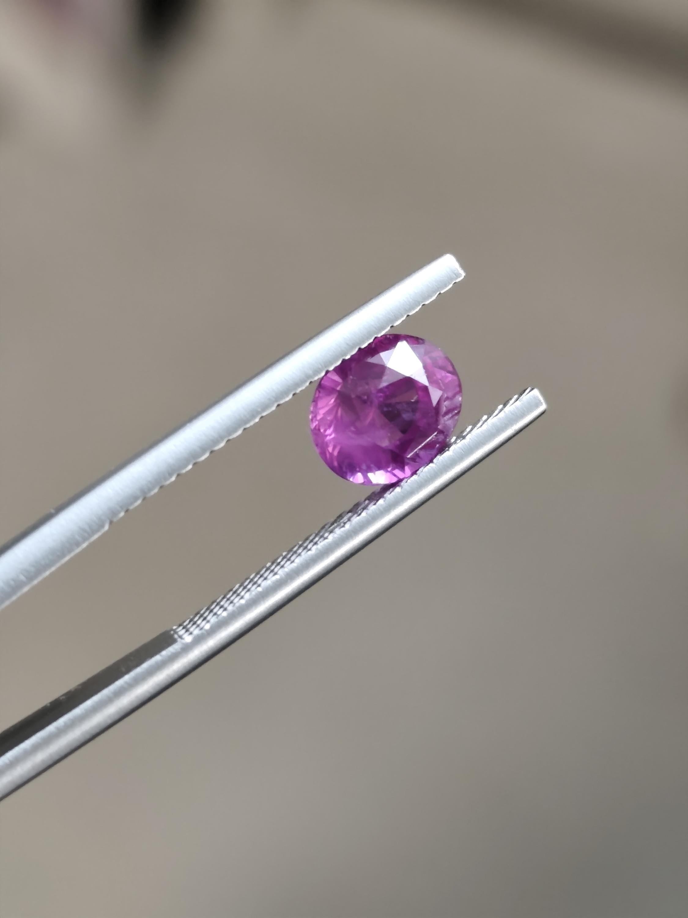Vivid Hot Pink Sapphire 1.61ct Natural Ceylon Oval Cut Loose Gemstone