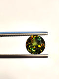 1.49 ct Natural Sphene Titanite Round | Exceptional Fire Dispersion | Deep Forest Green Flashy Gem